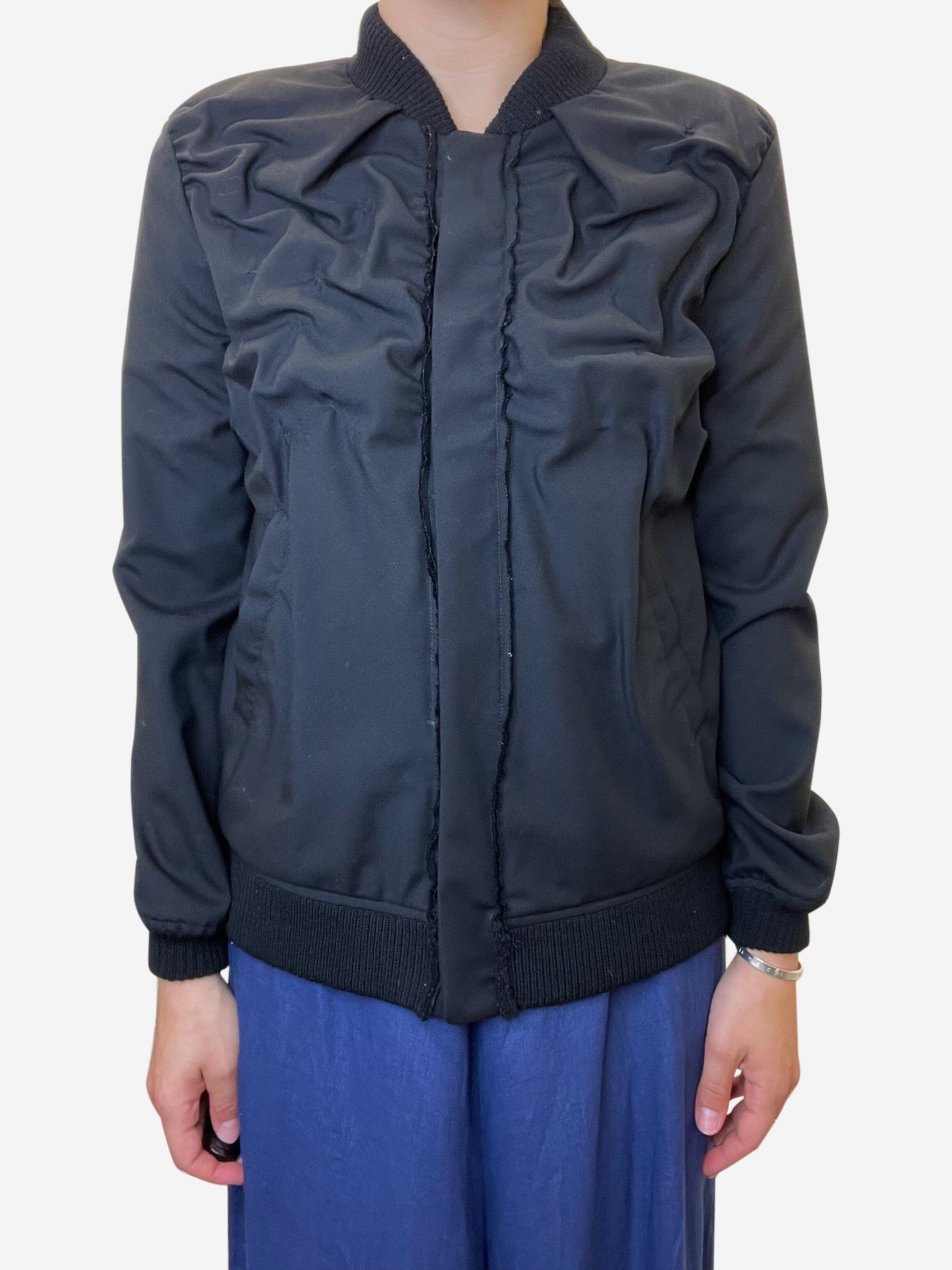 Black ruffle bobber jacket - Image 2