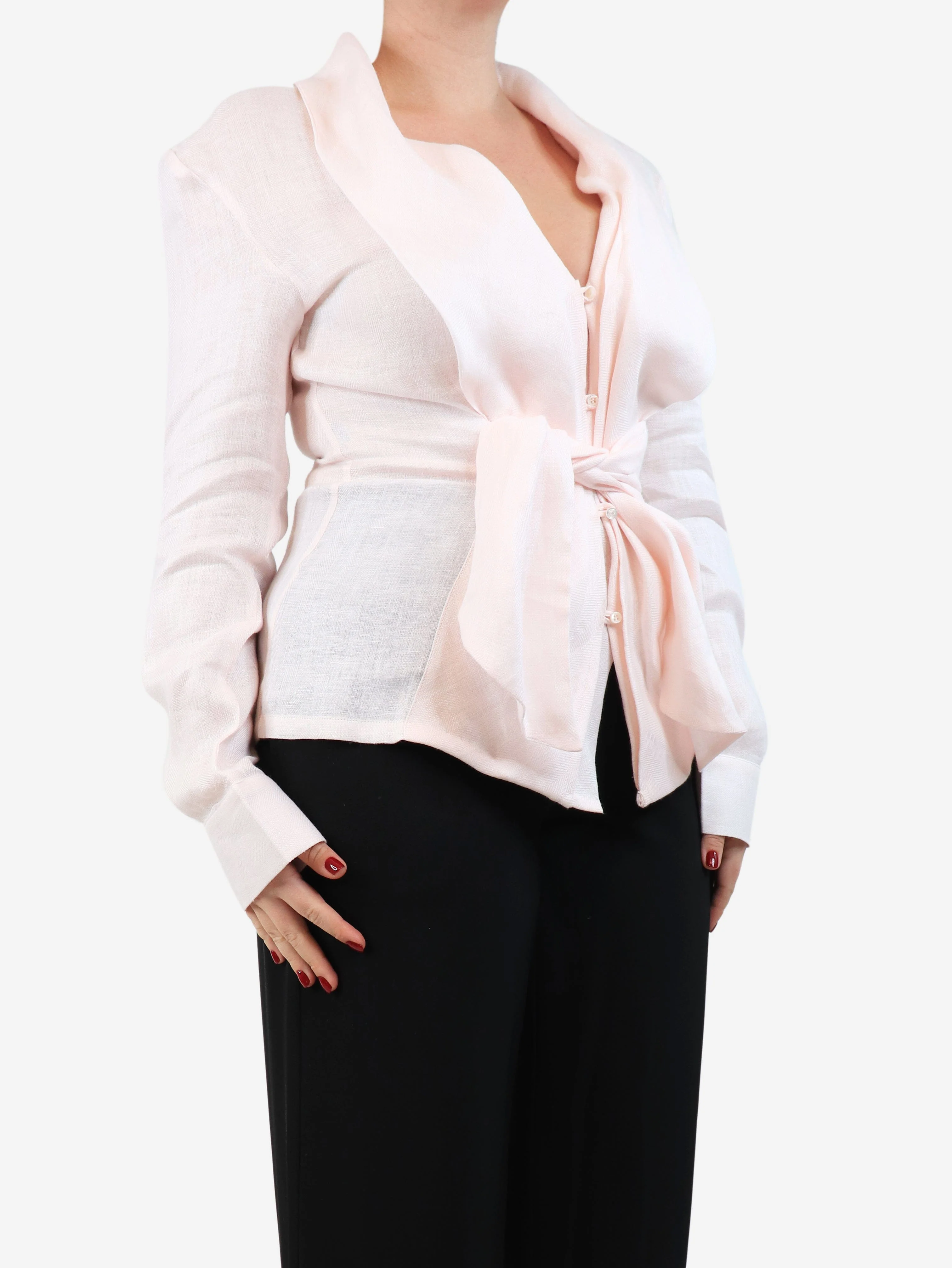 Light pink linen blouse - size XXL - Image 3