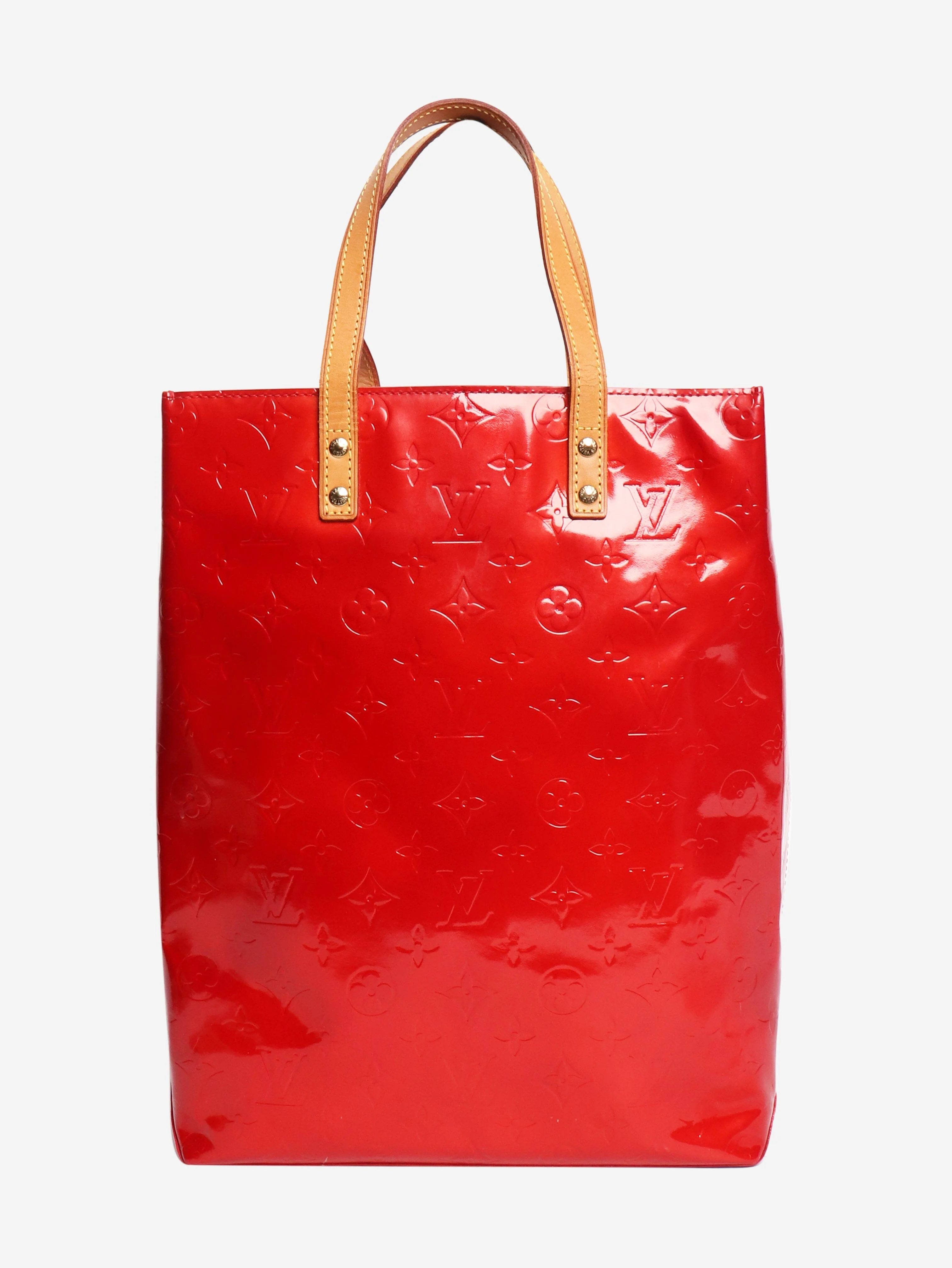 2001 Red Monogram Vernis tote bag