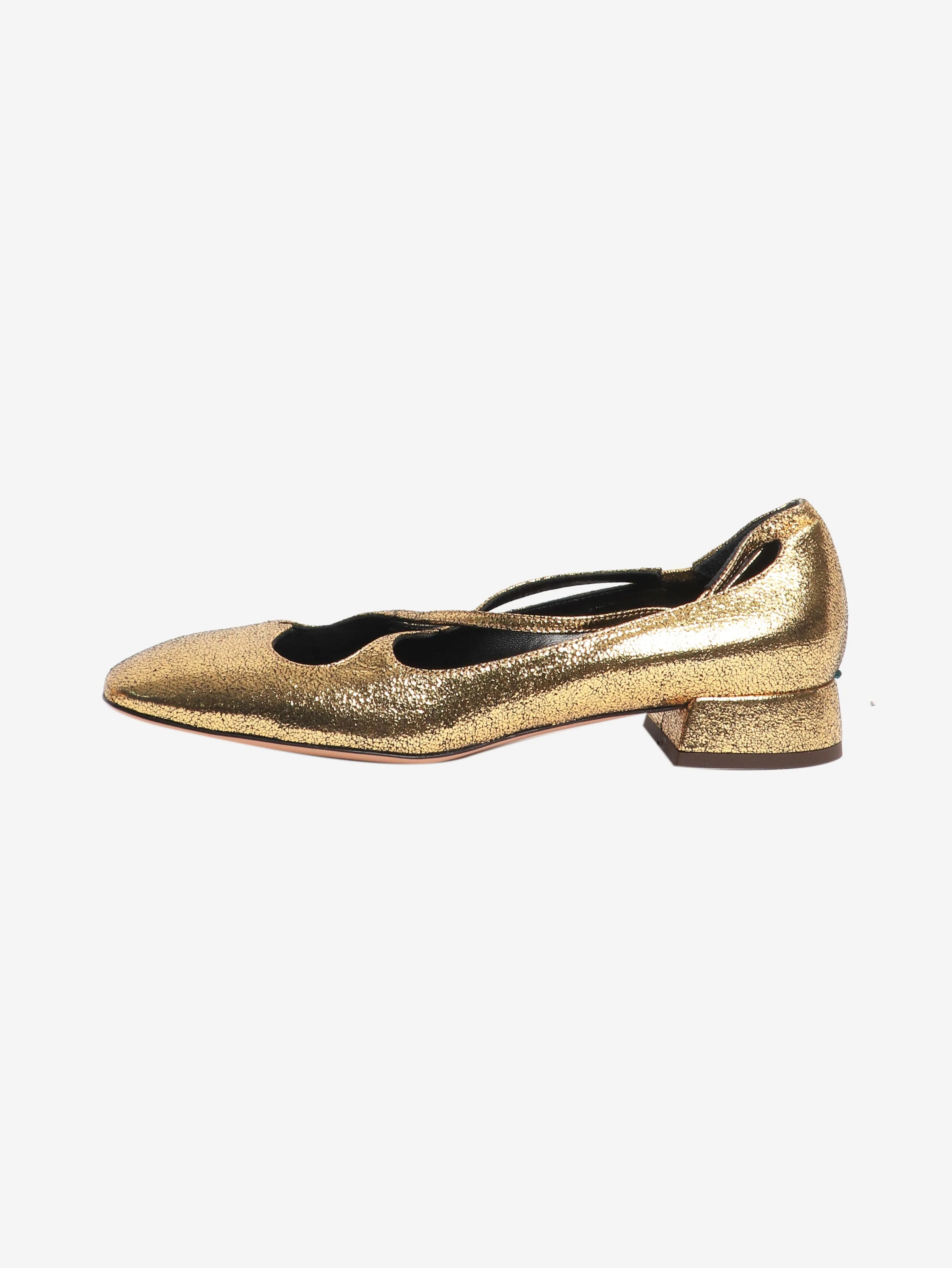 Gold heeled pumps - size EU 40