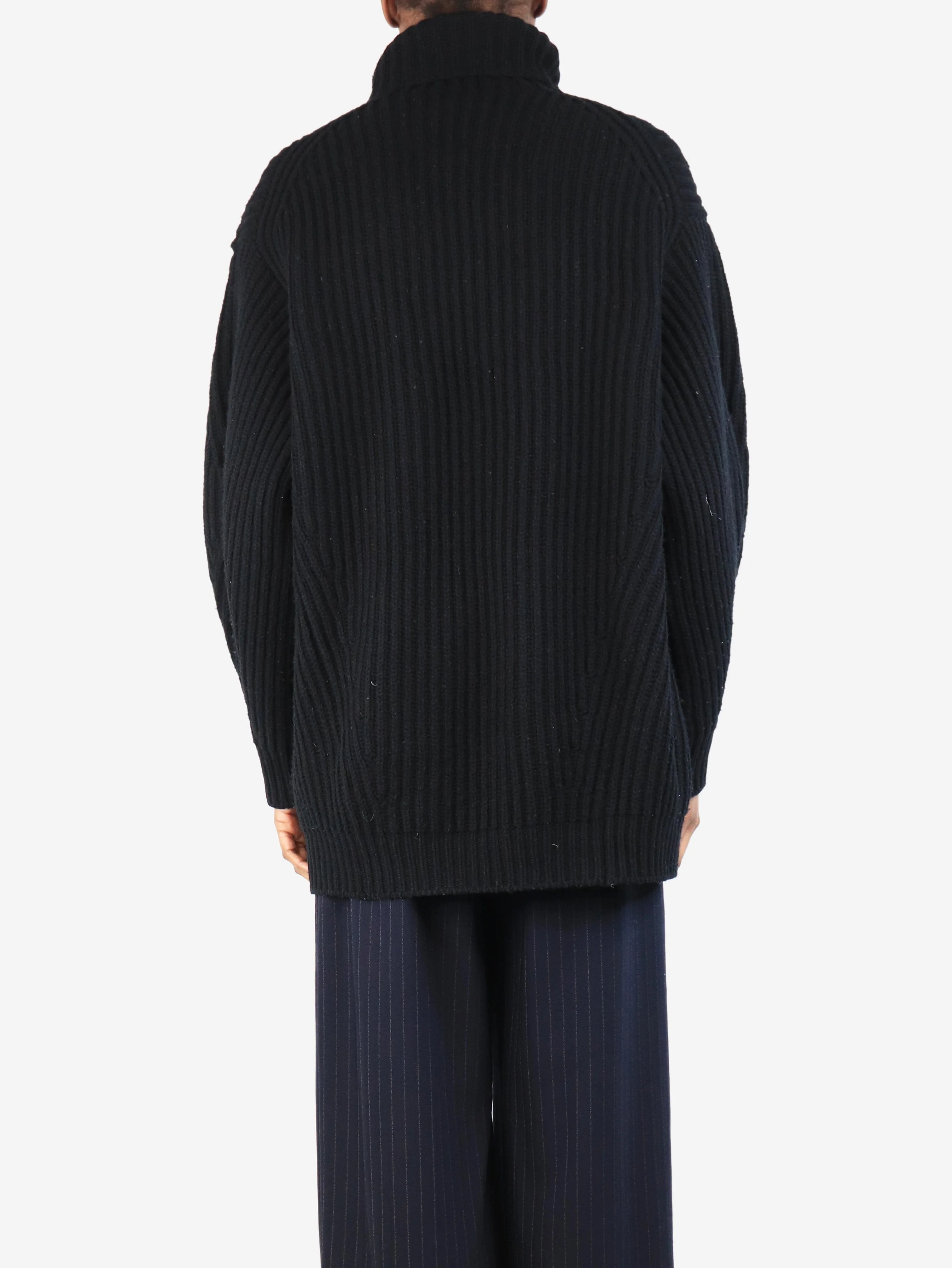 Black chunky knit jumper - size XS - Image 3