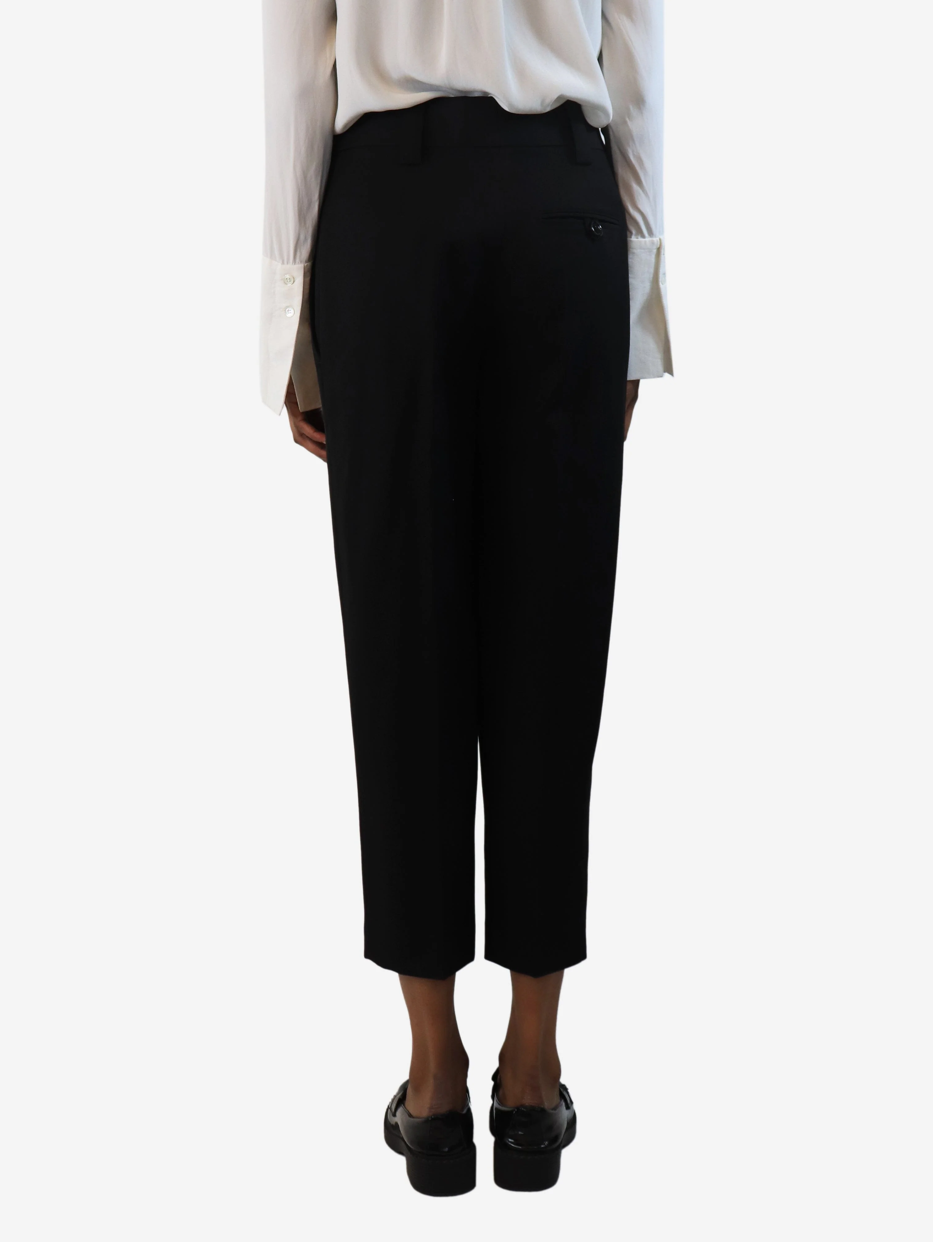 Black cropped wool trousers - size UK 6 - Image 3