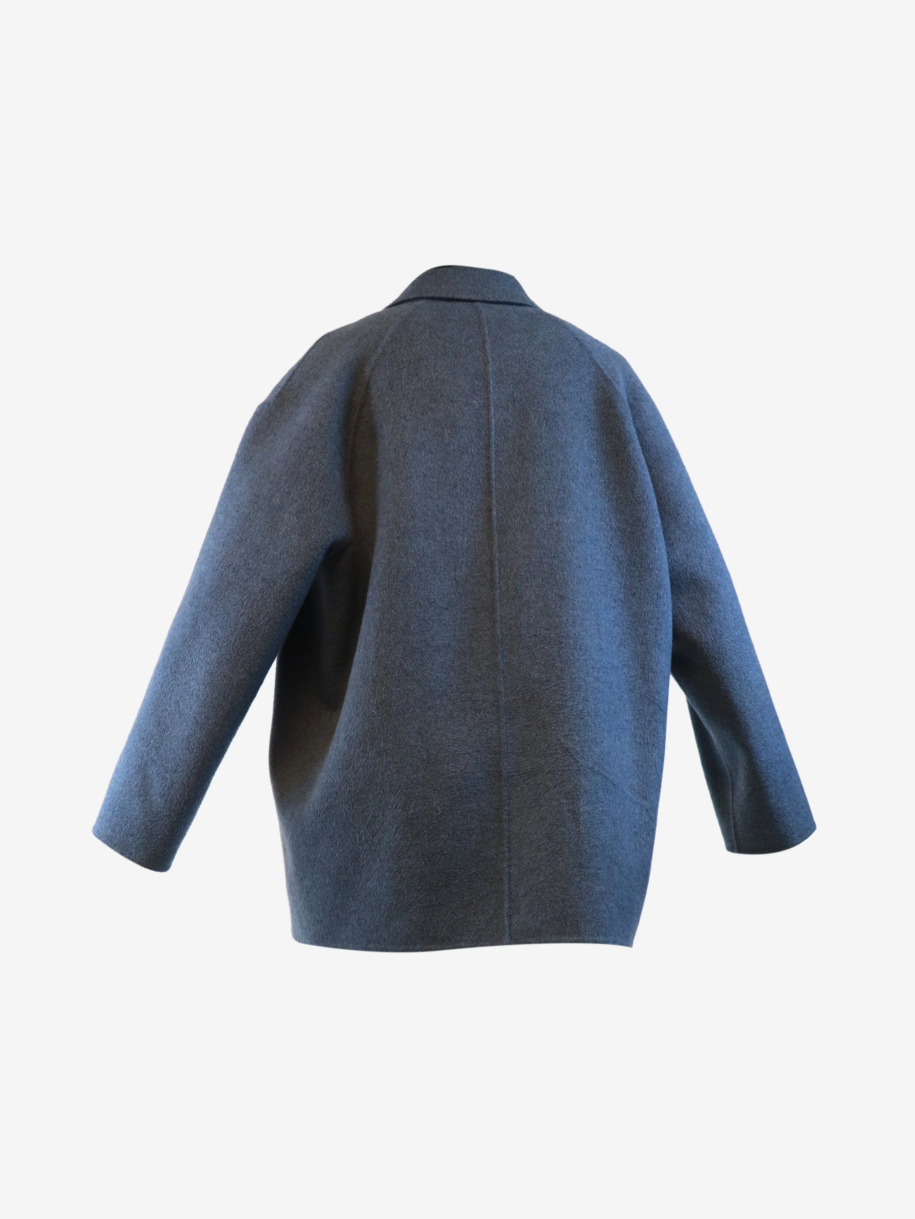 Blue double-breasted wool coat - size UK 4 - Image 6