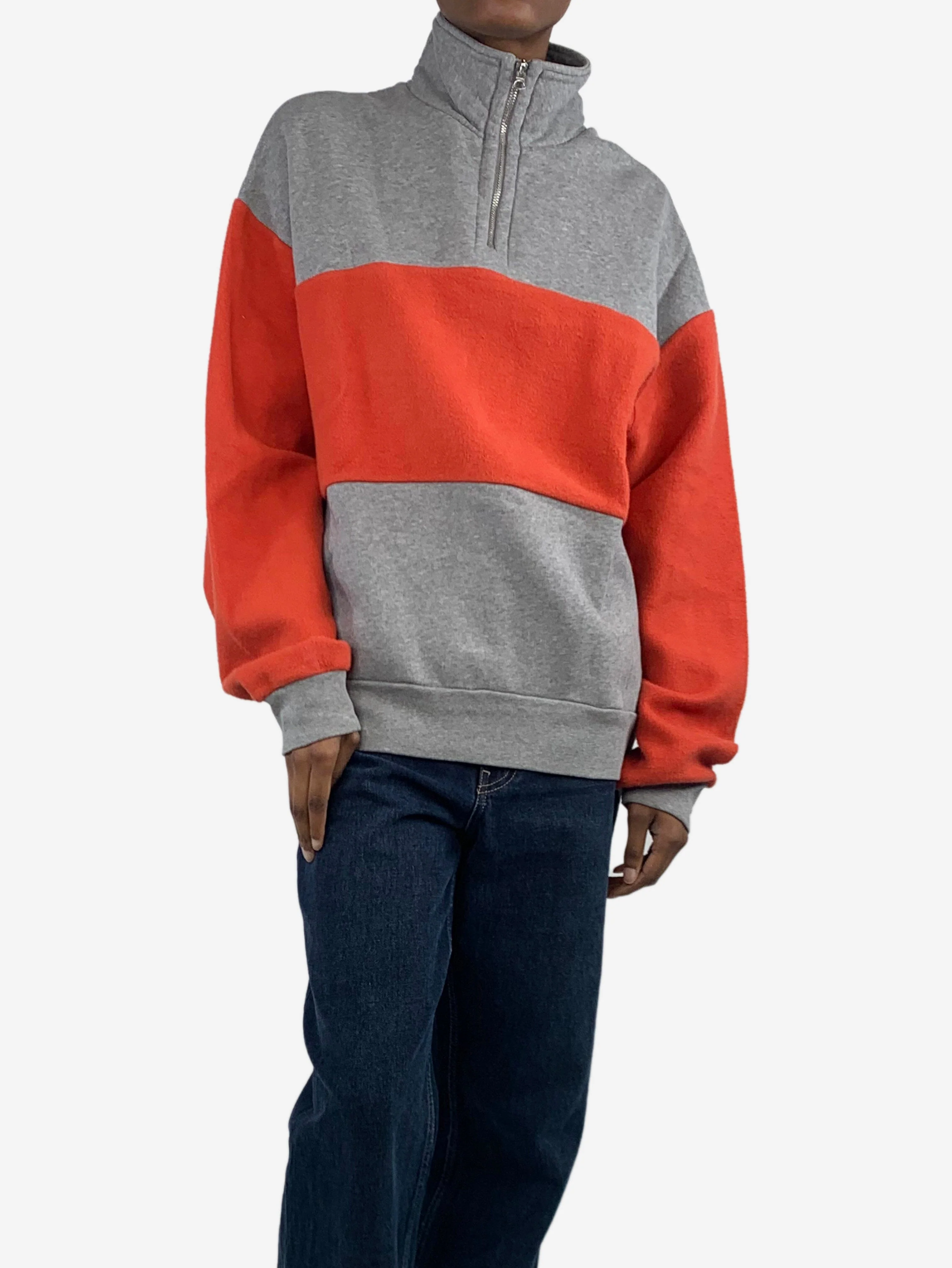 Heather grey high-neck pullover - size XS - Image 3