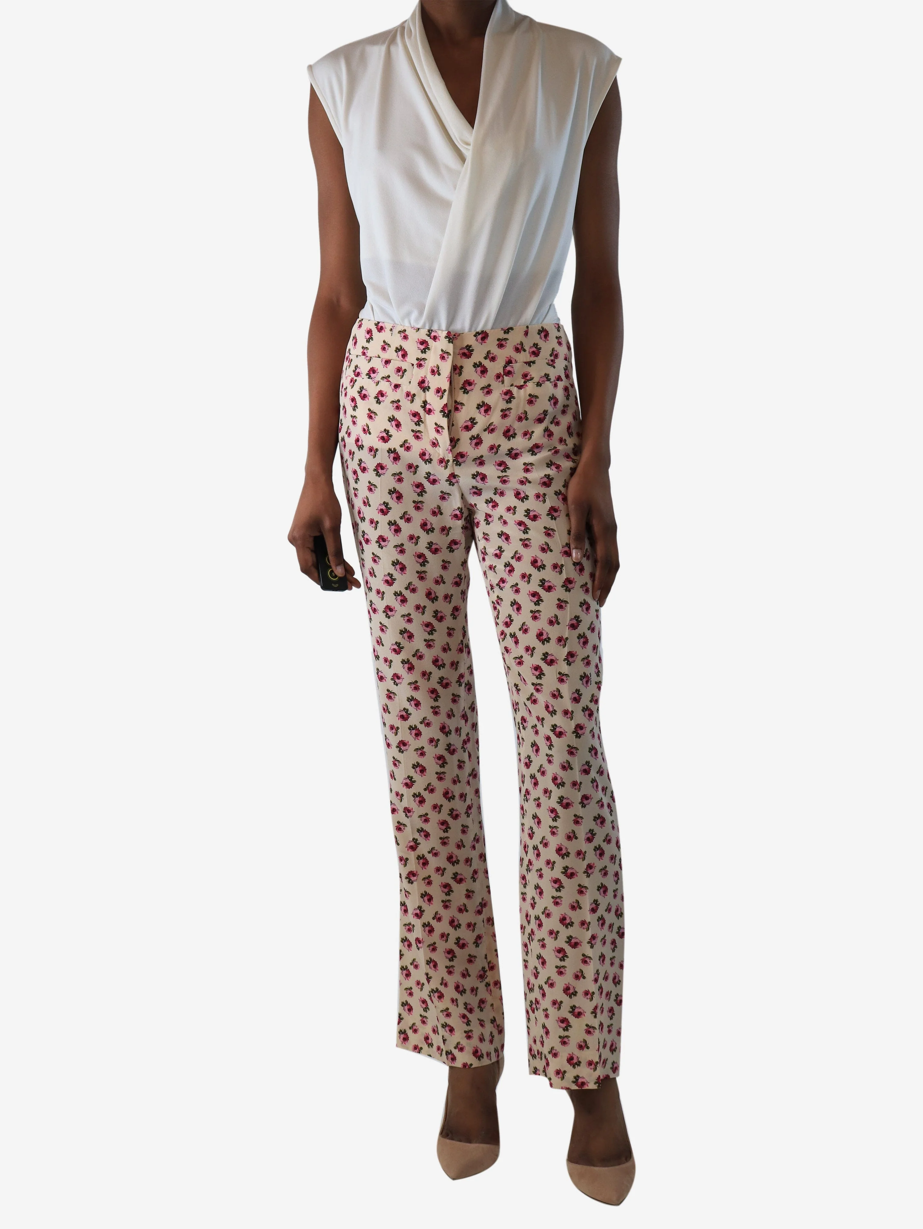 Pink marble-print elasticated trousers - size XXS - Image 2