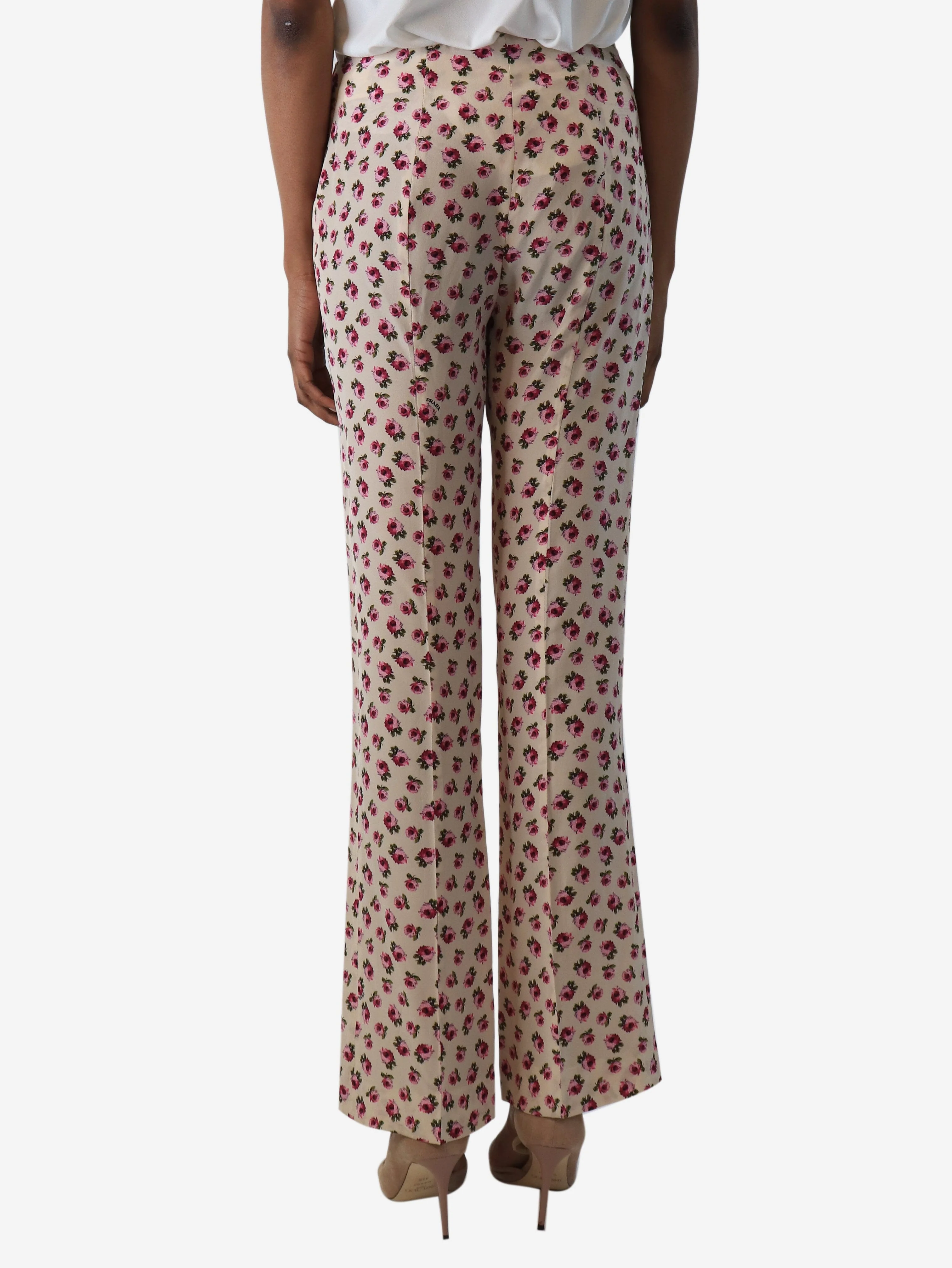 Pink marble-print elasticated trousers - size XXS - Image 3