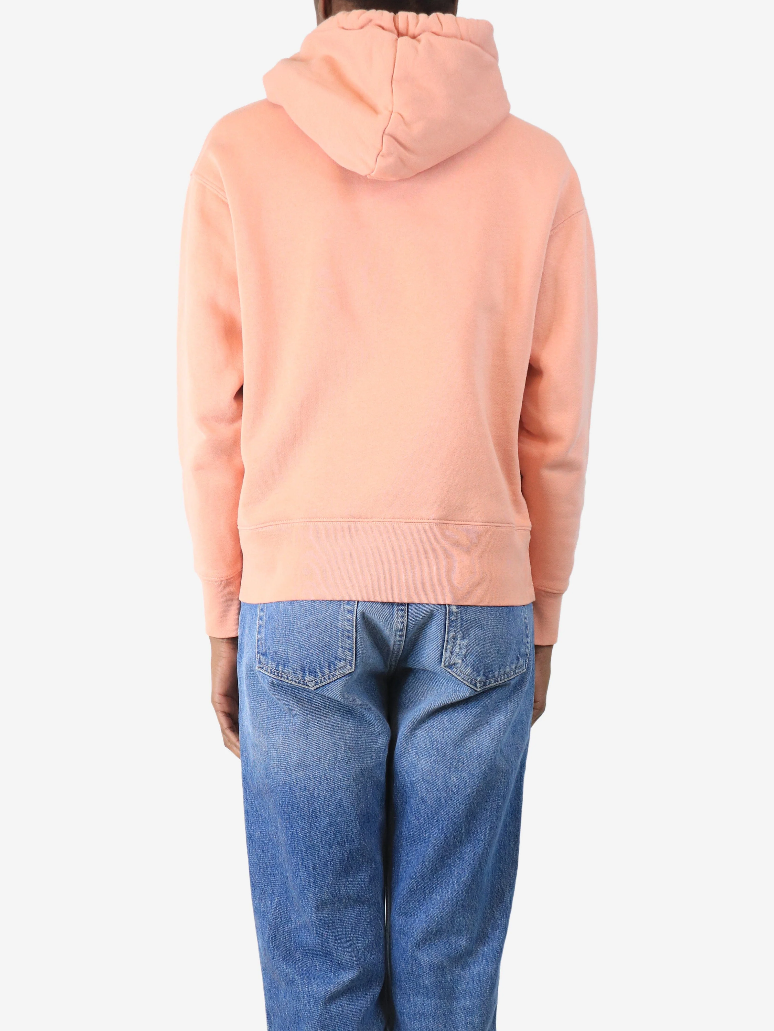 Salmon pink smiley face hoodie - size XXS - Image 2