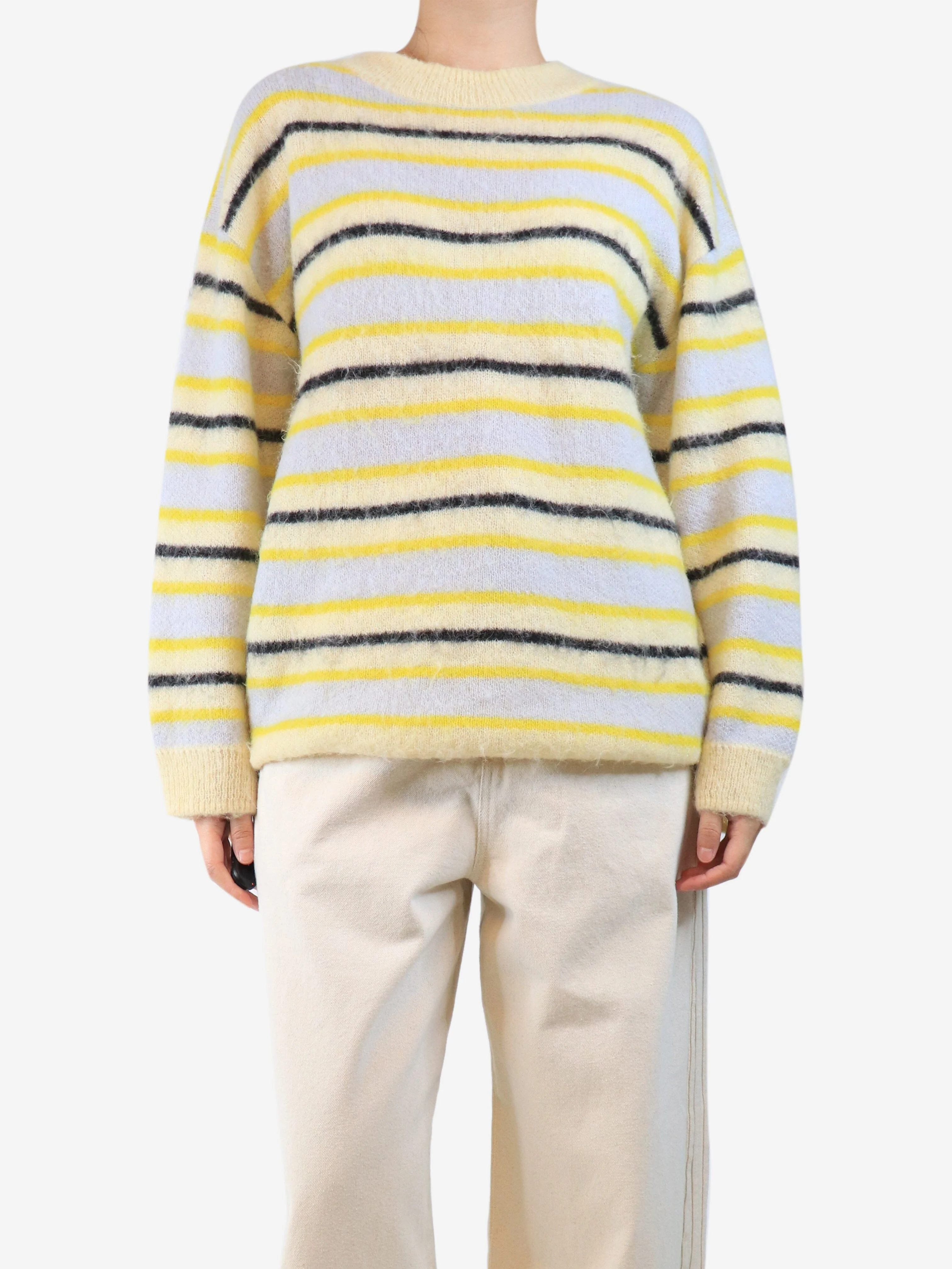 Yellow stripe knit jumper - size S