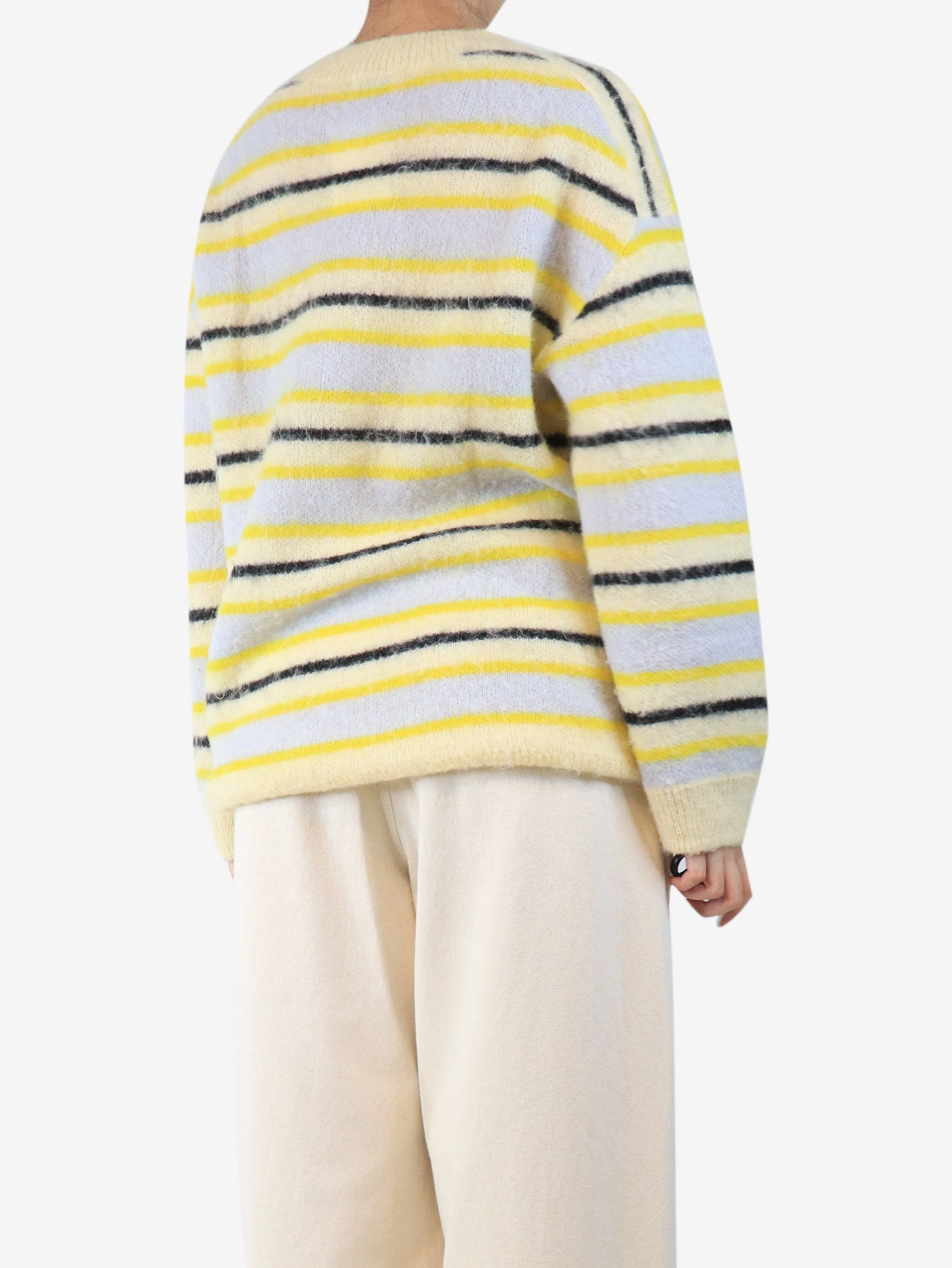 Yellow stripe knit jumper - size S - Image 2