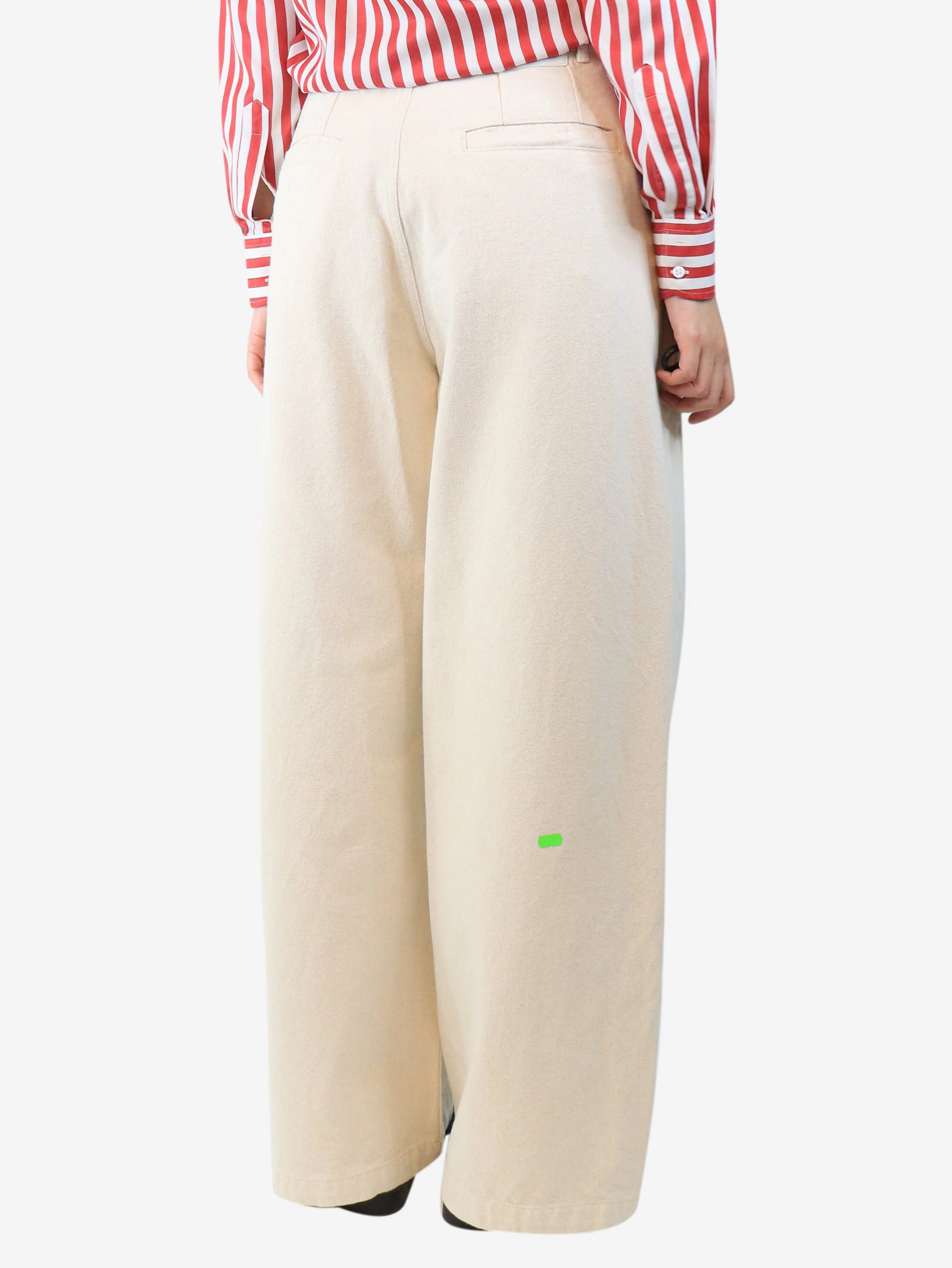 Cream wide-leg jeans - size UK 14 - Image 3