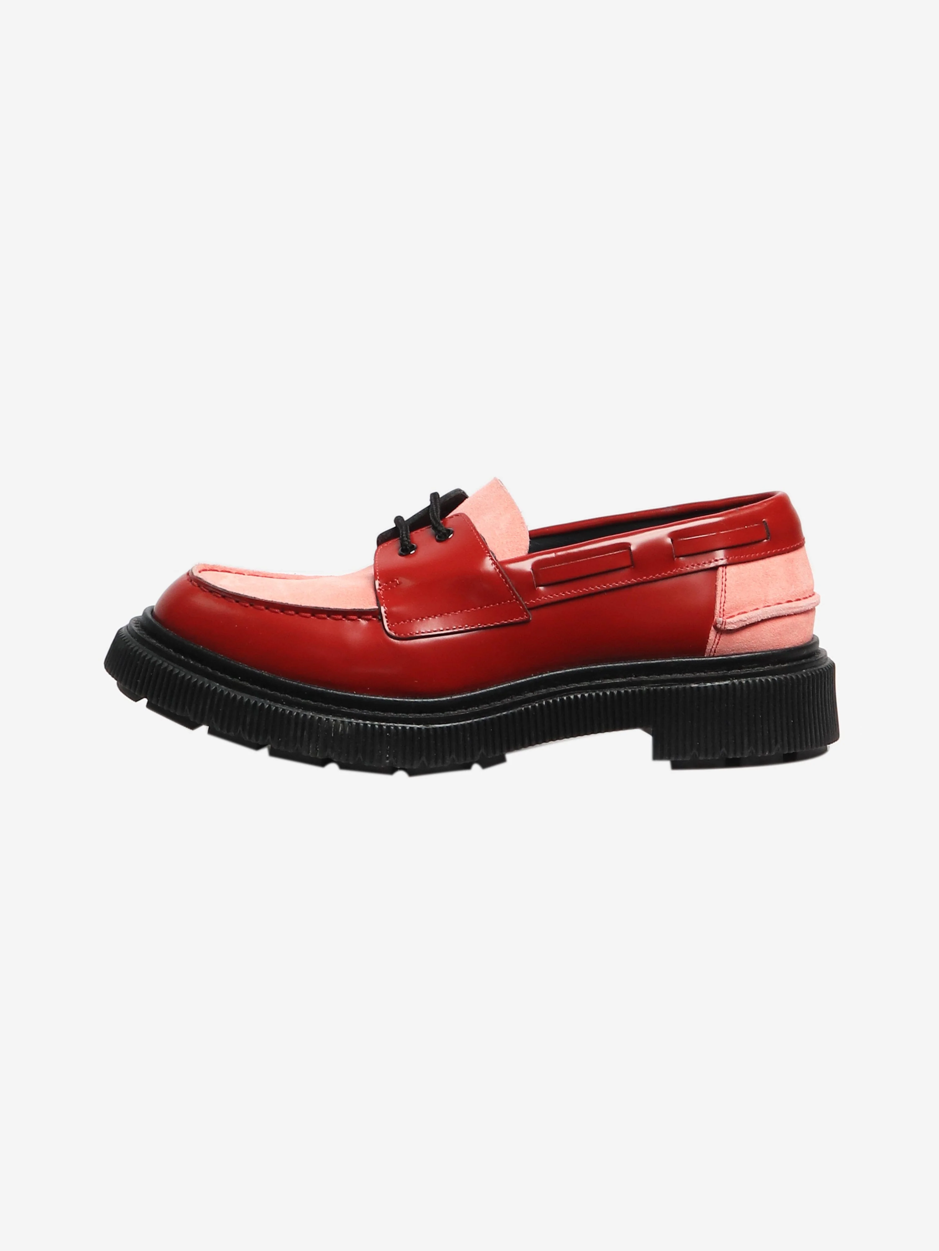 Red and pink chunky colour-block boat shoes - size EU 40
