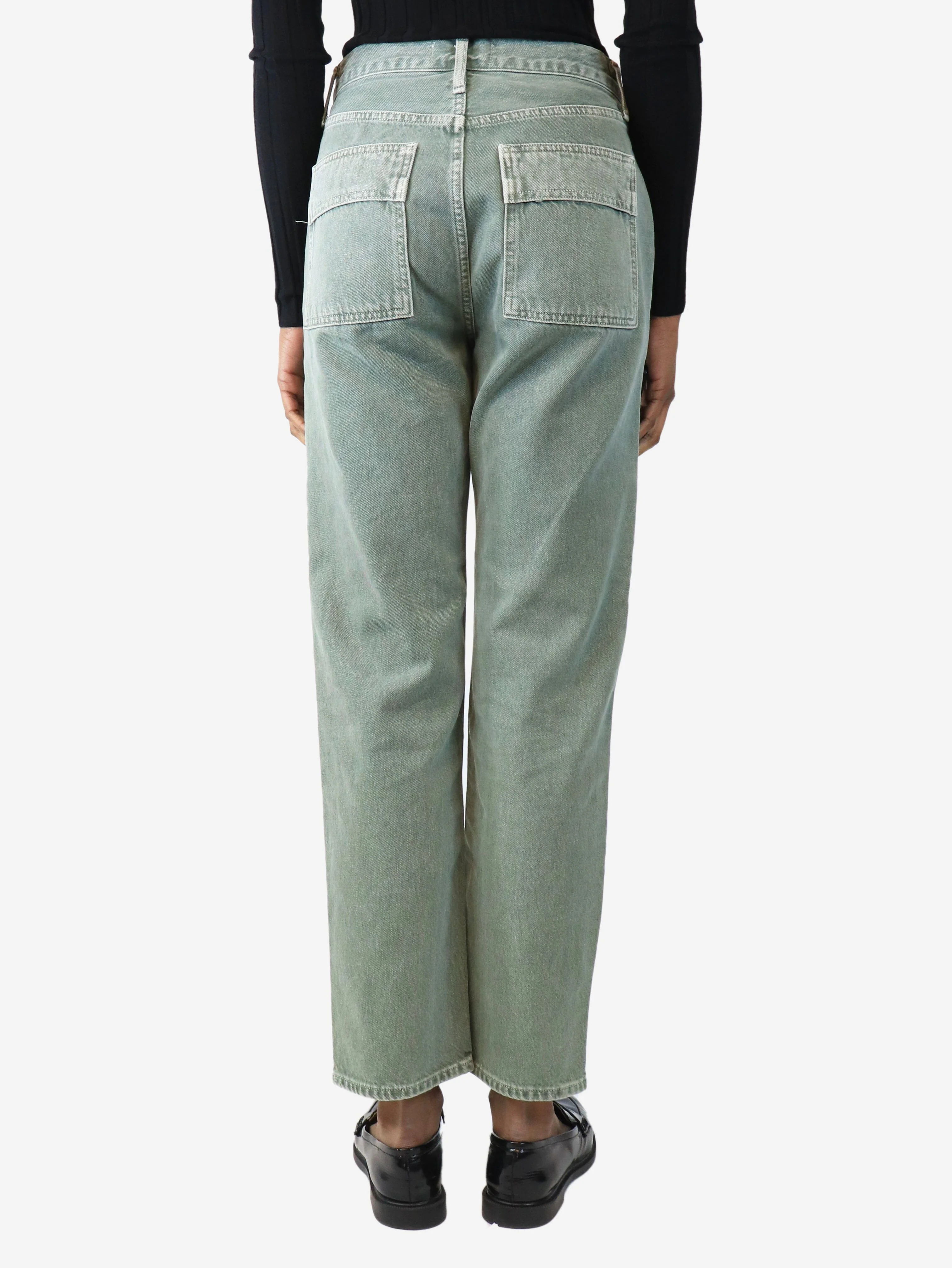 Green cargo jeans - size UK 6 - Image 3