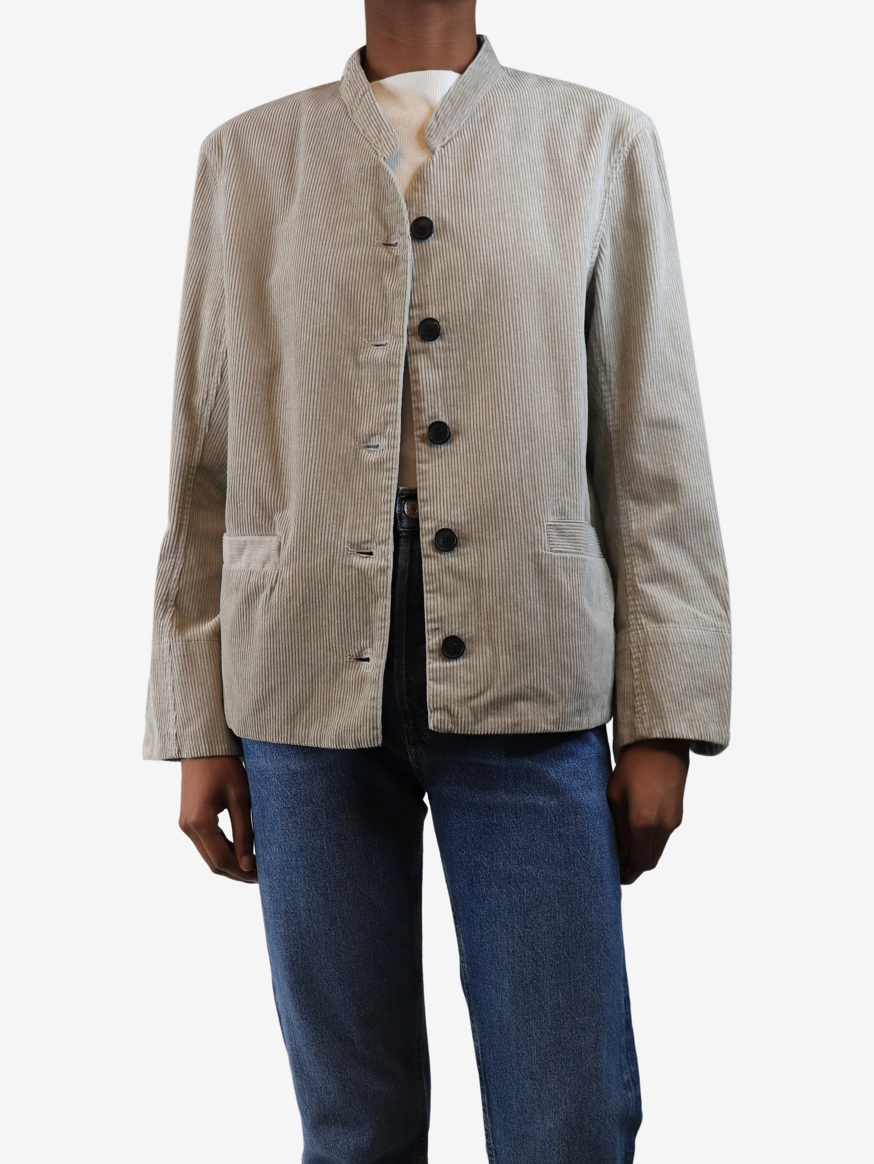 Light grey Angela corduroy jacket - size S - Image 3