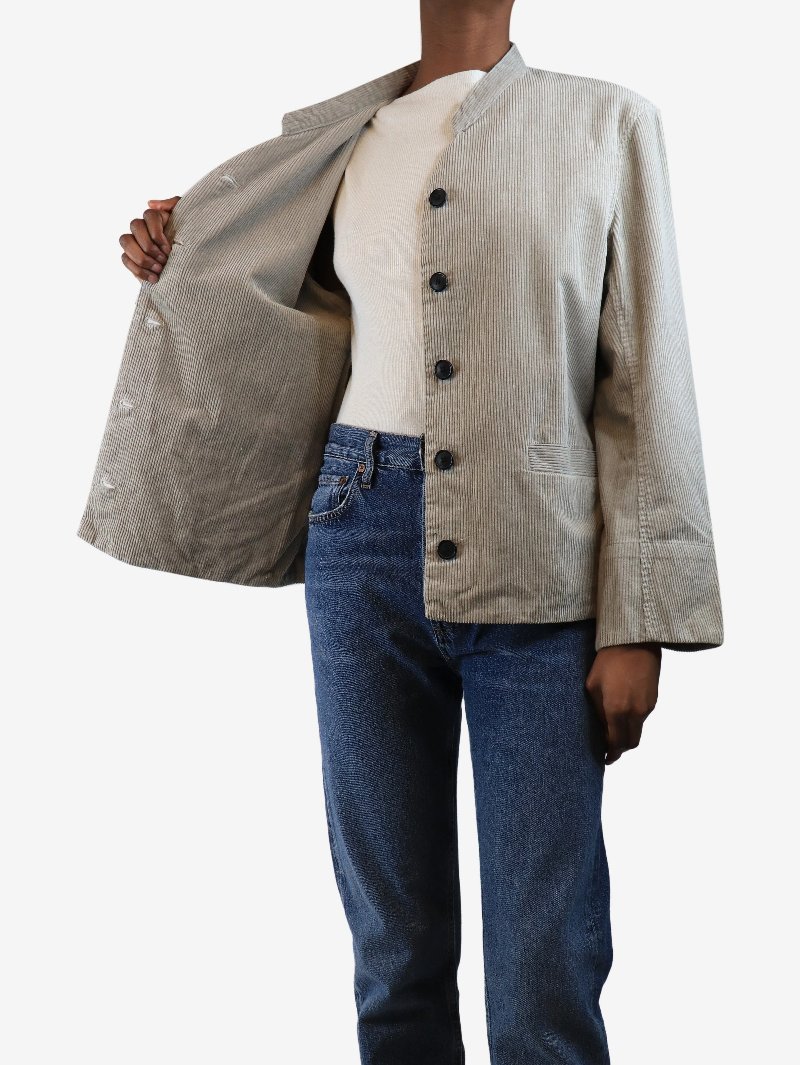 Light grey Angela corduroy jacket - size S - Image 4