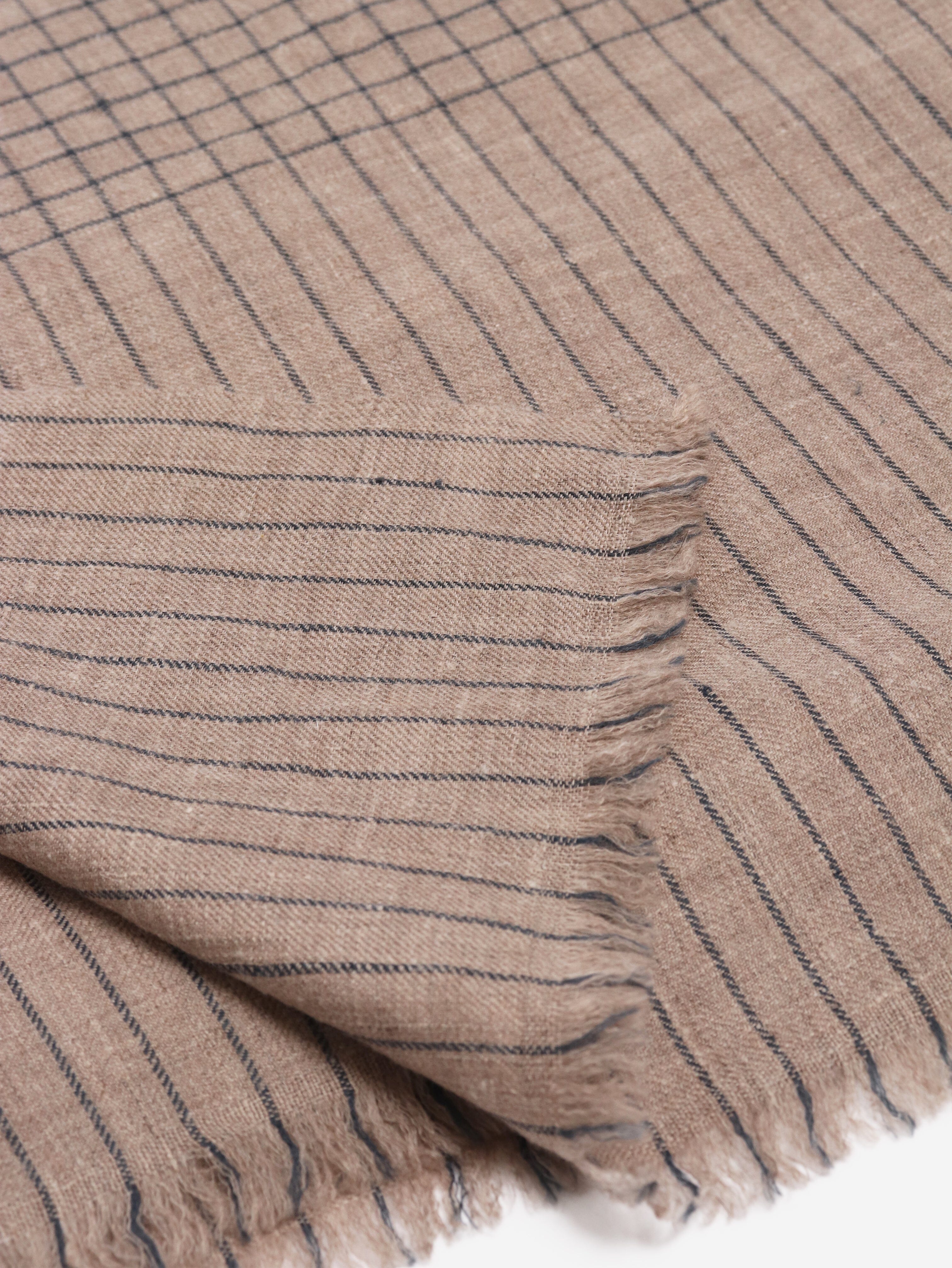 Neutral cashmere grid-check scarf - Image 5