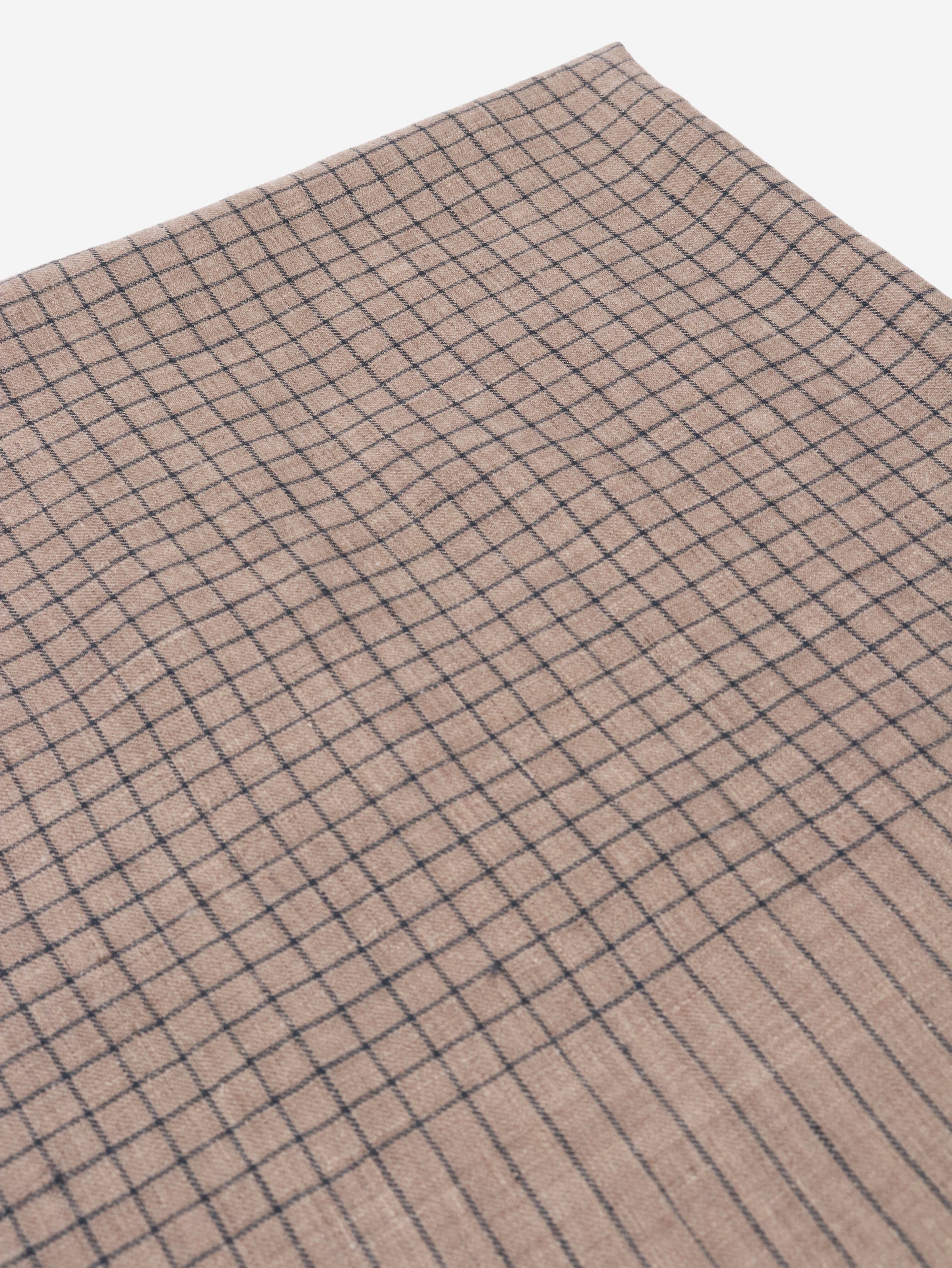 Neutral cashmere grid-check scarf - Image 6