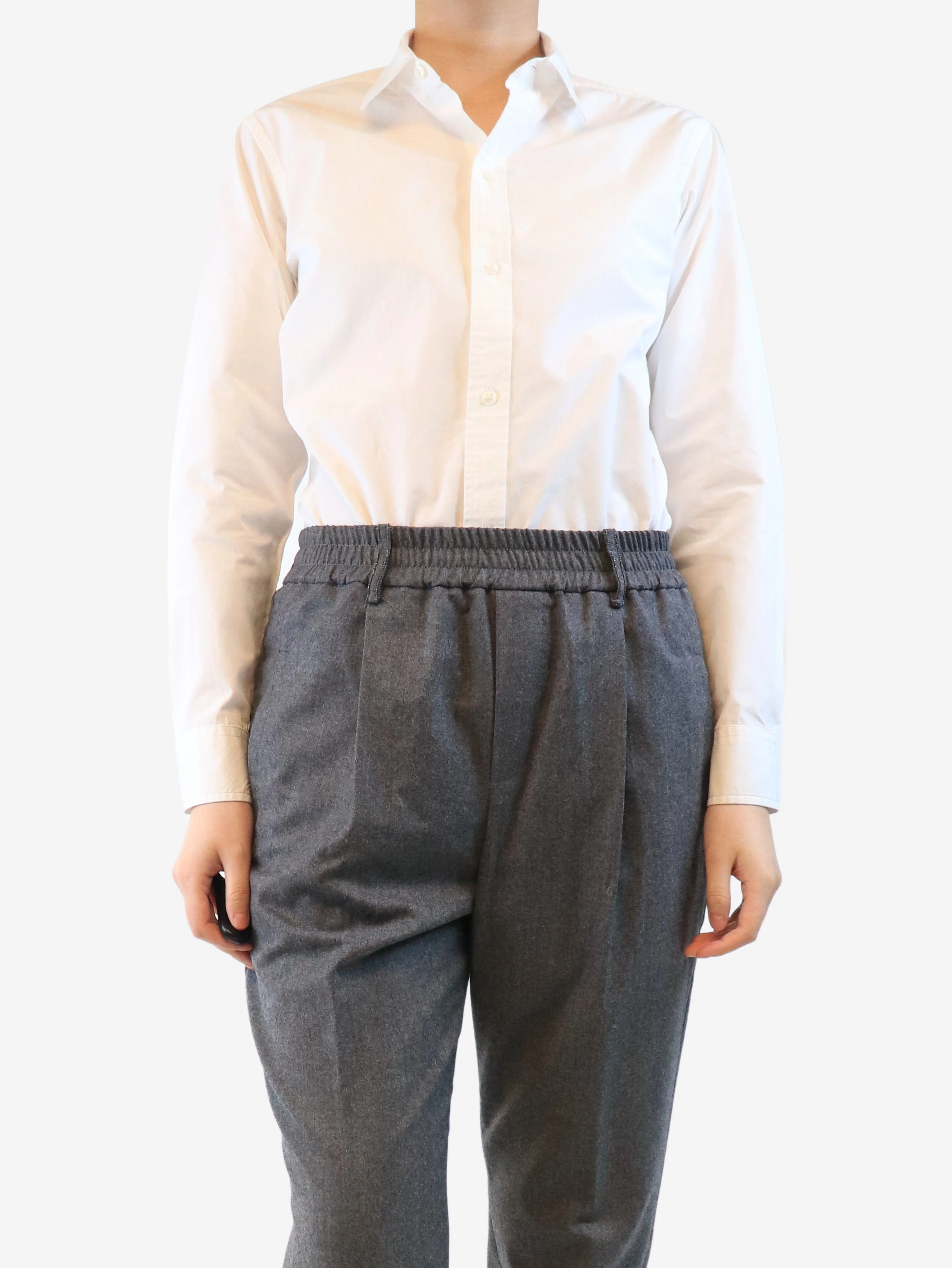 White cotton shirt - size UK 8 - Image 3