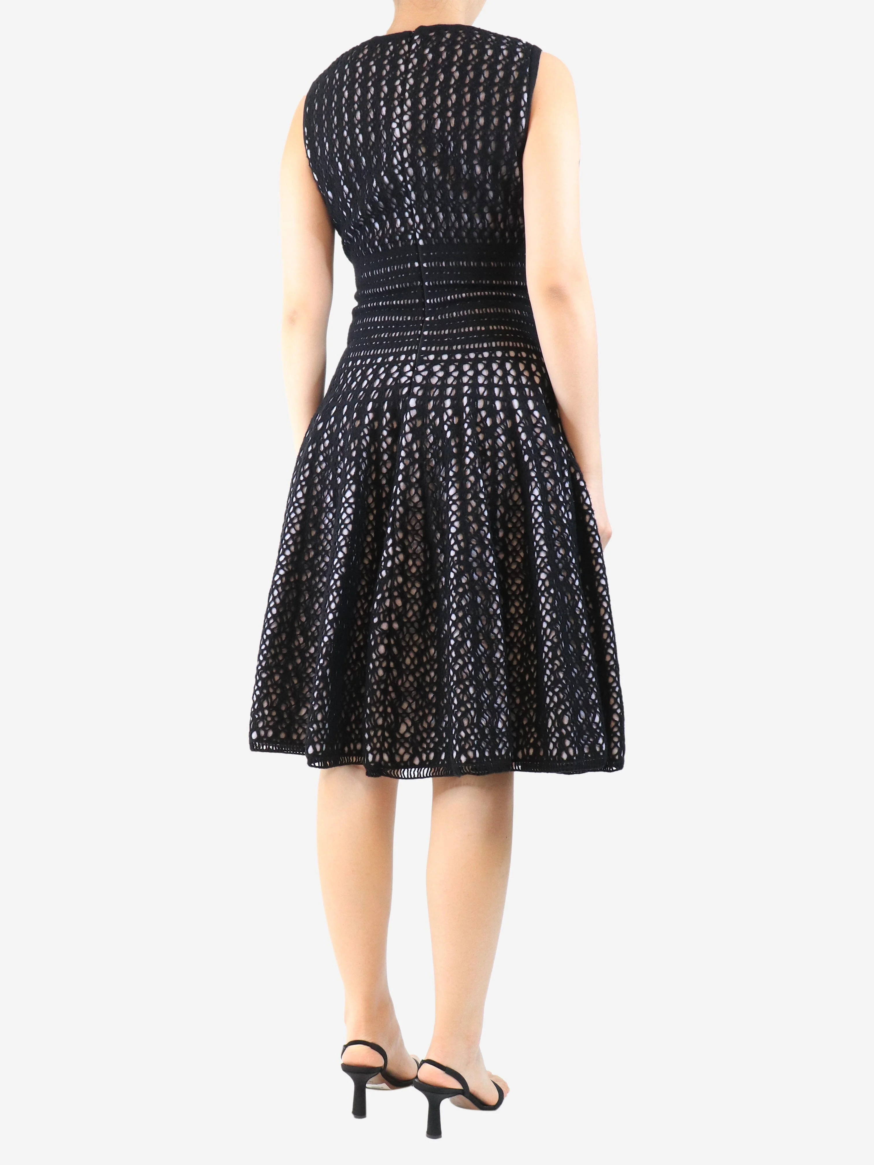 Black double-layered knit dress - size UK 14 - Image 2