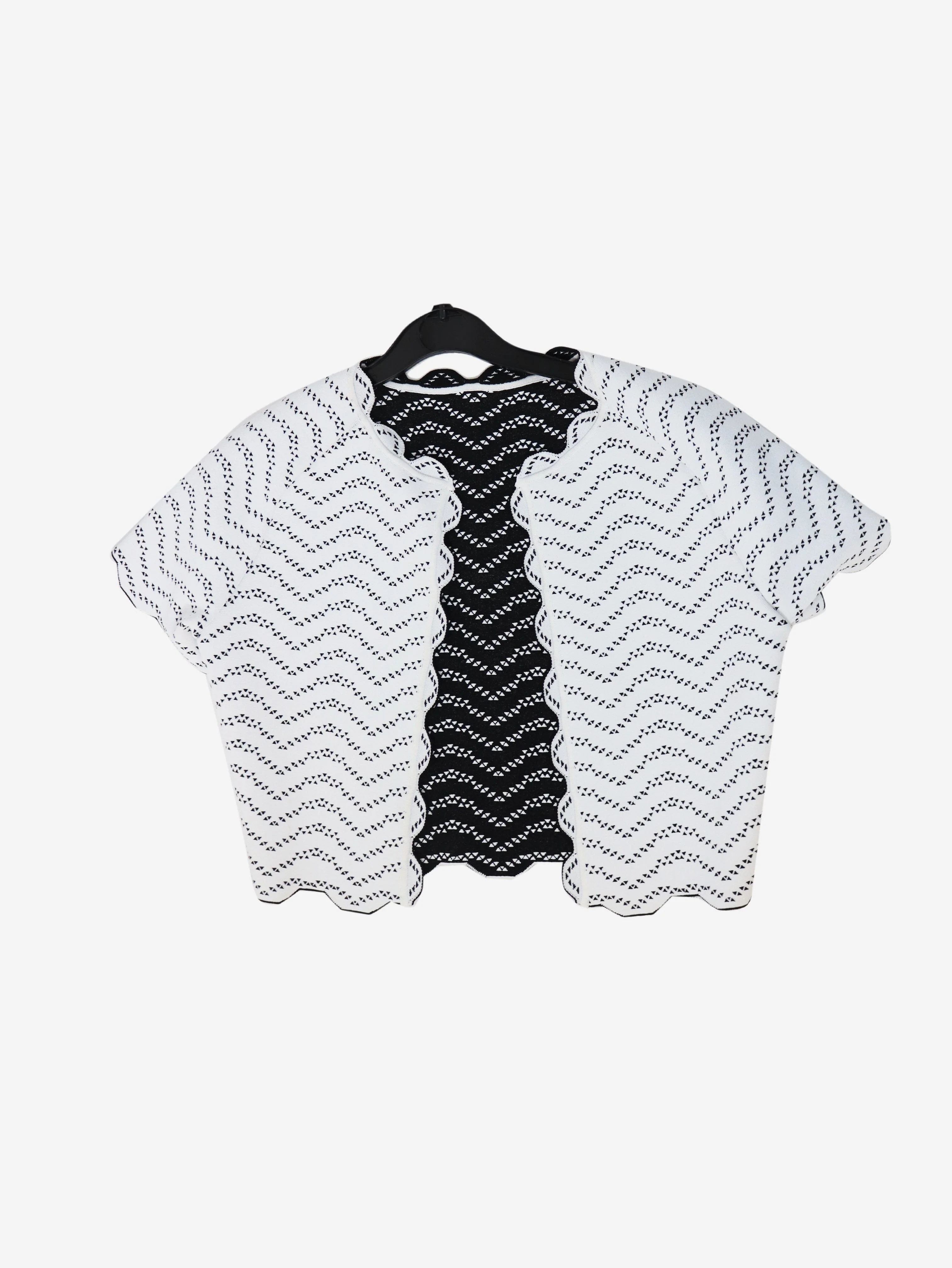 White scallop-trim cropped top - size UK 10 - Image 5