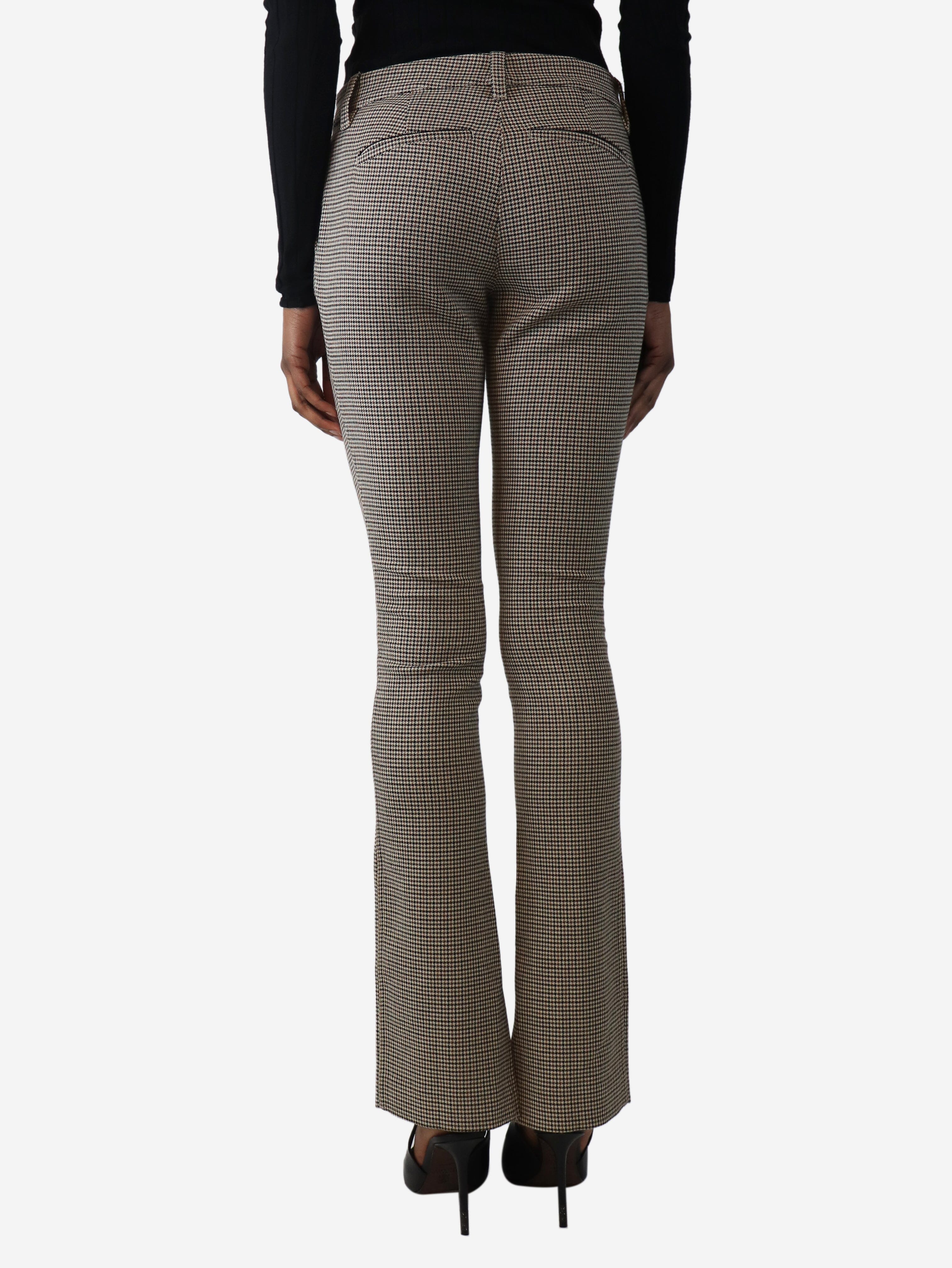 Brown houndstooth trousers - size UK 6 - Image 3