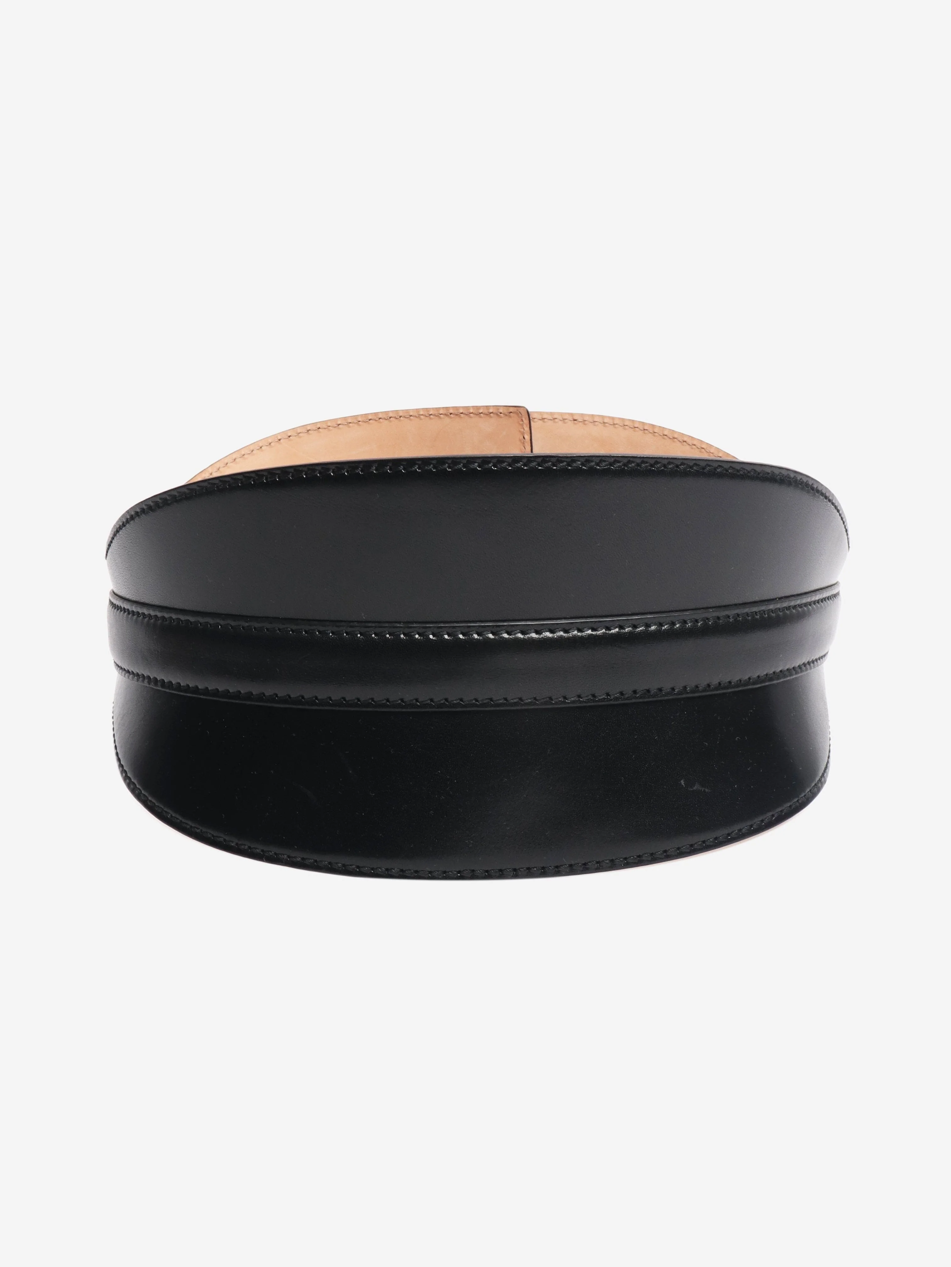 Black wide leather belt - Image 3