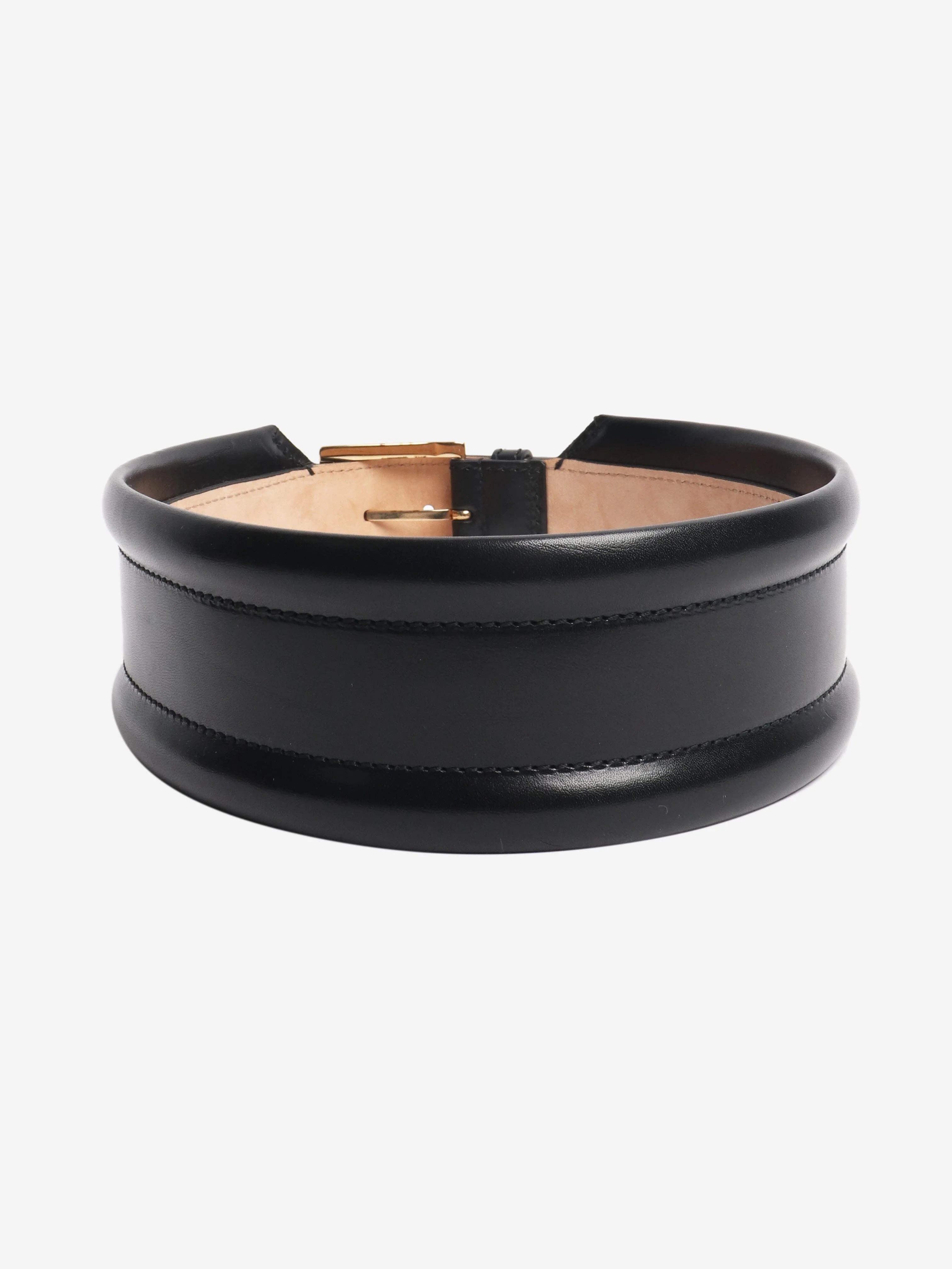 Black wide leather belt - Image 8