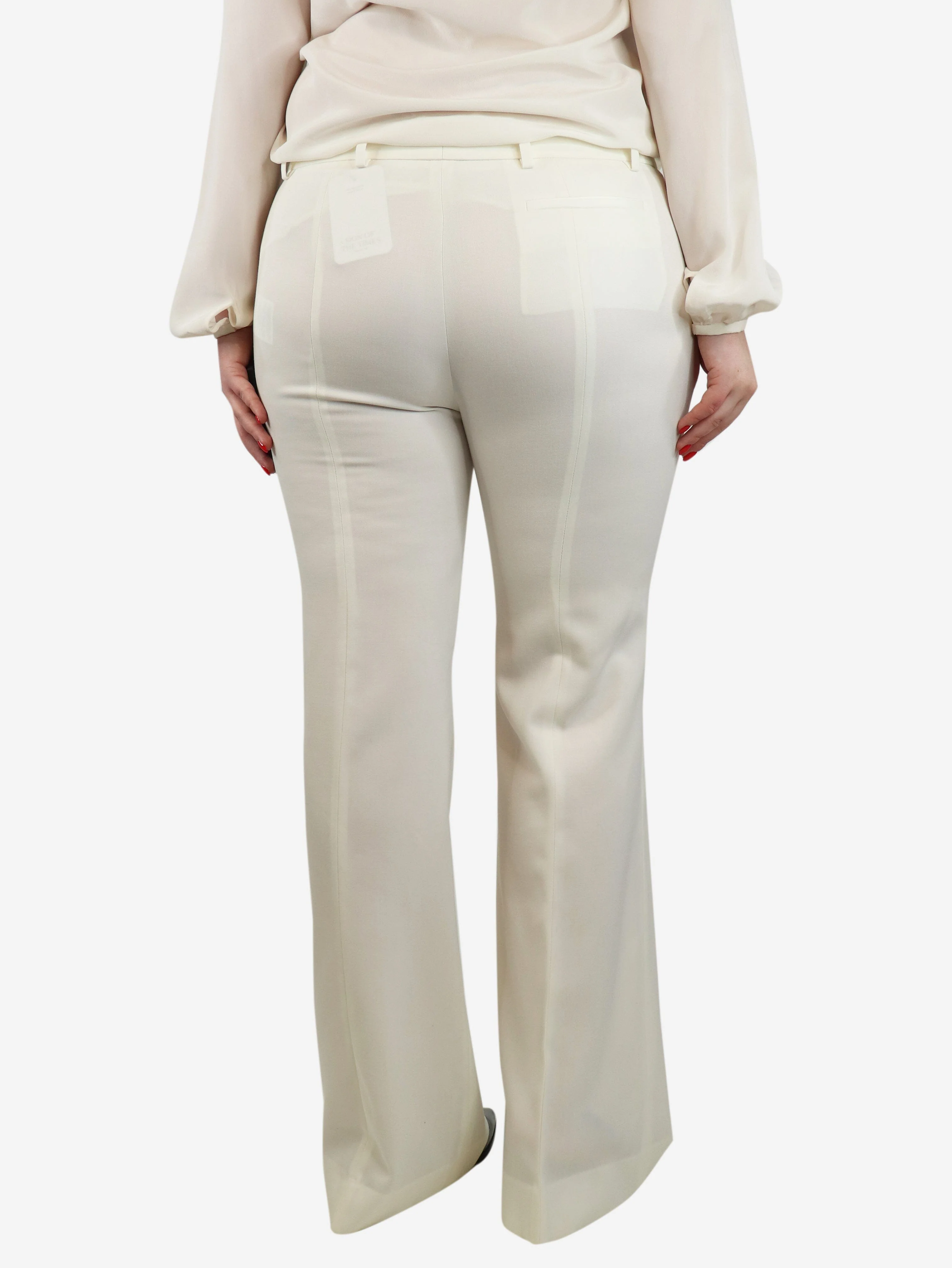 Ecru wool trousers - size UK 16 - Image 3