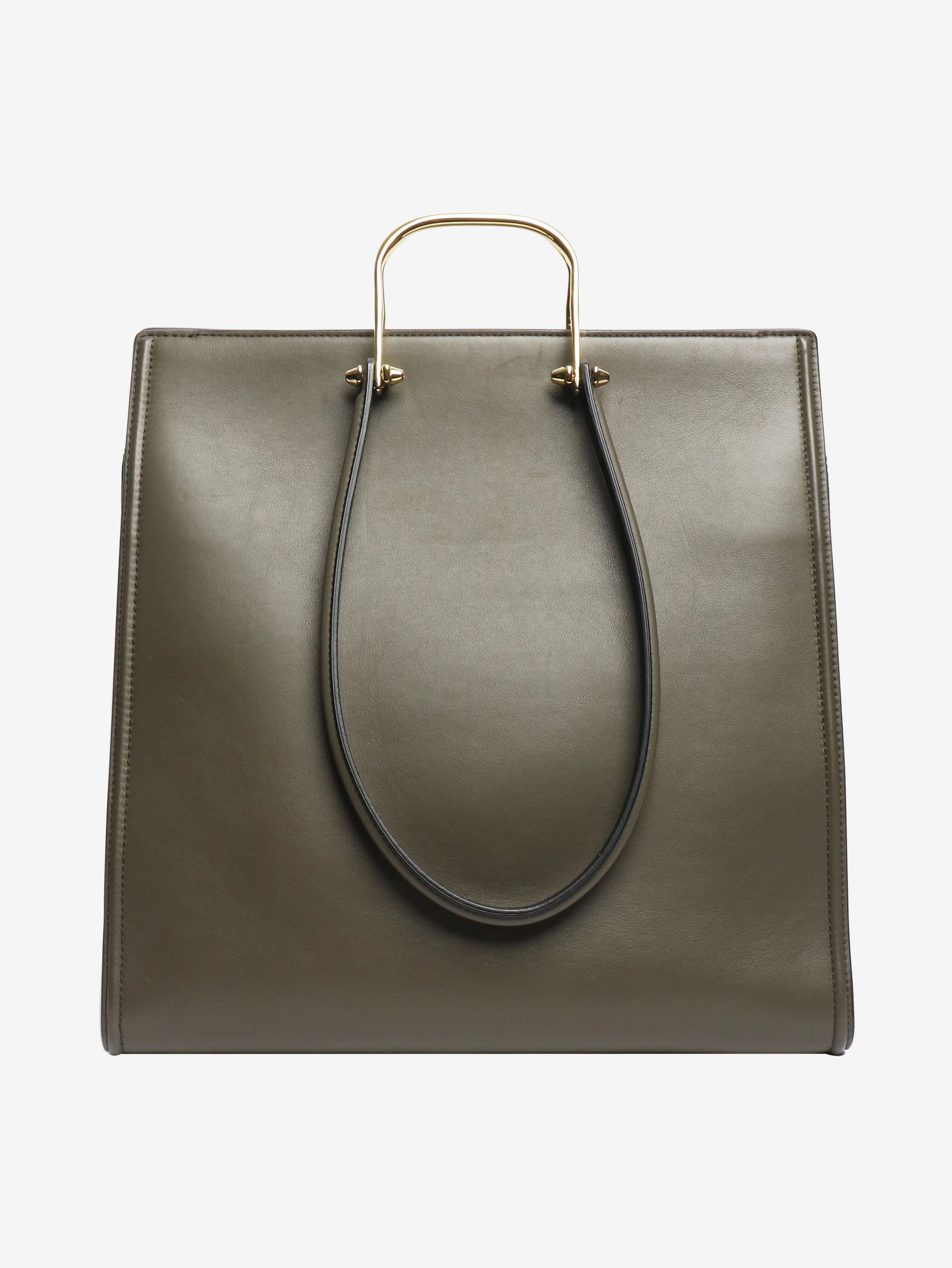 Army green The Tall Story leather bag - Image 3