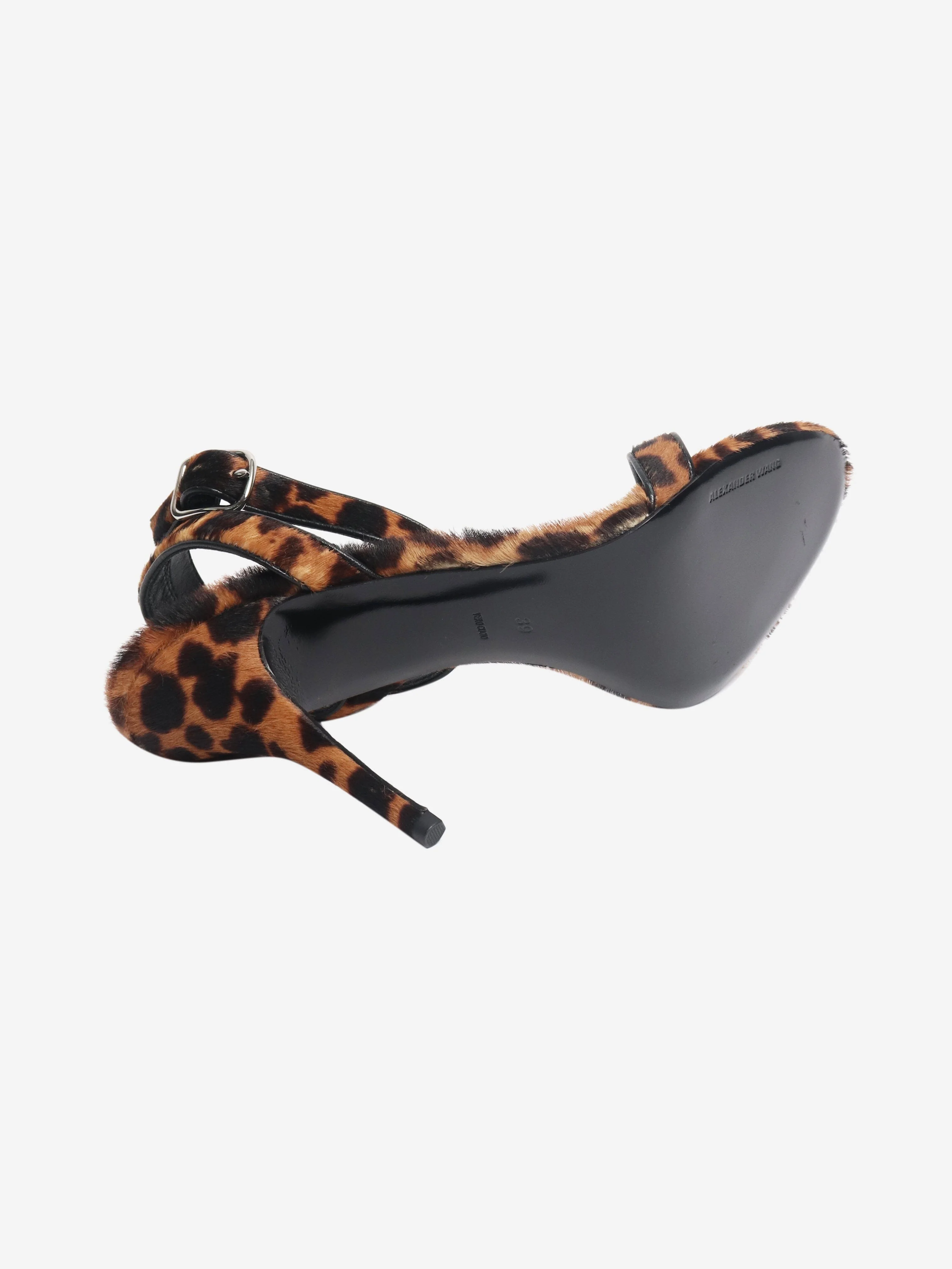 Brown leopard calf fur heels - size EU 39 (UK 6) - Image 6