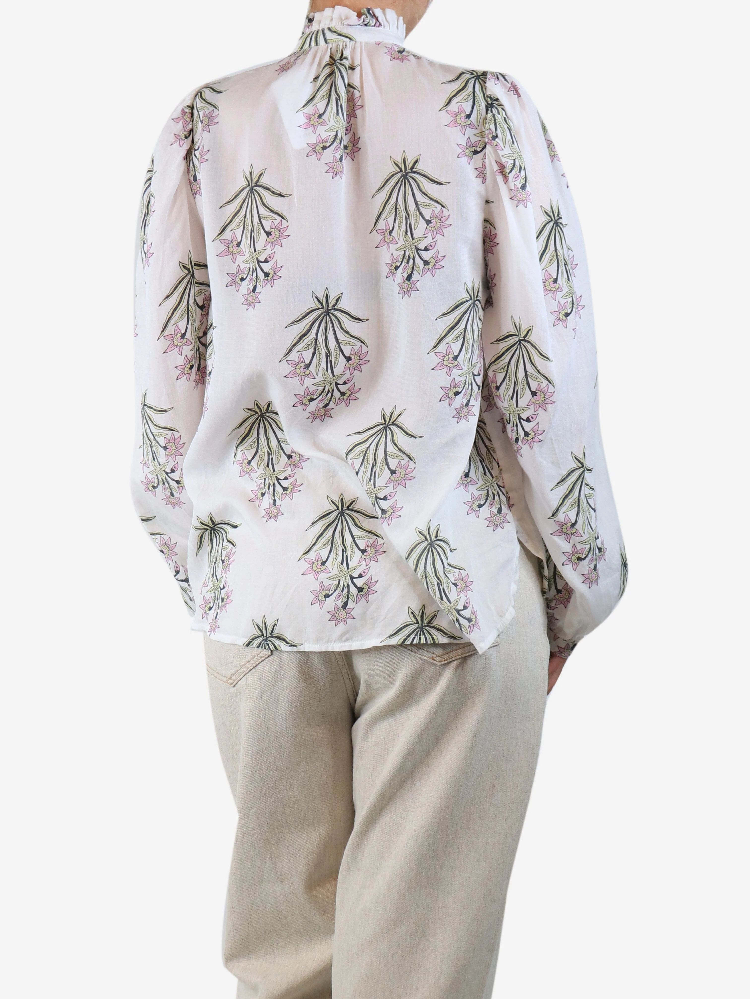 White floral shirt - size M - Image 2