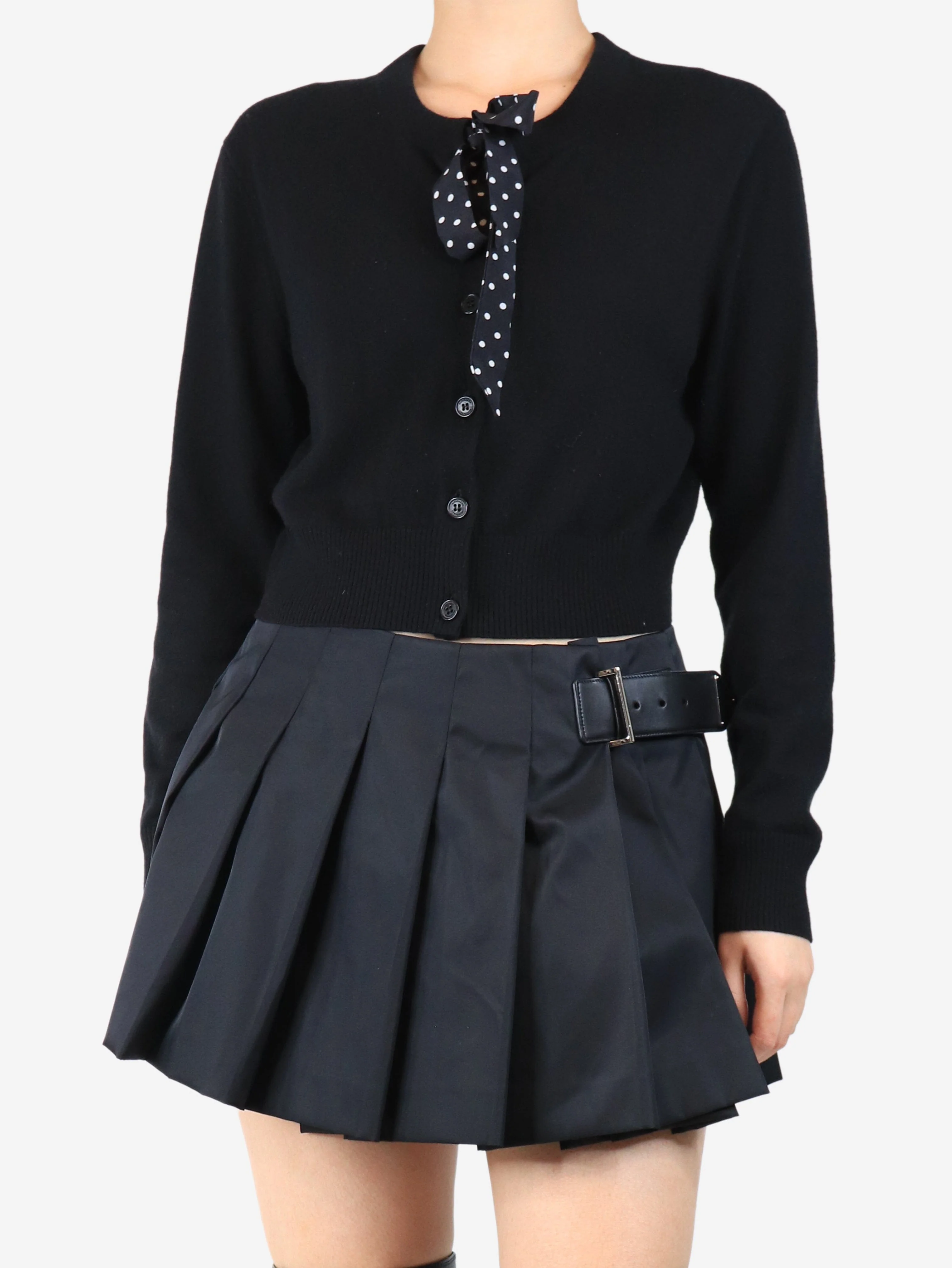 Black cropped cardigan - size XL - Image 3