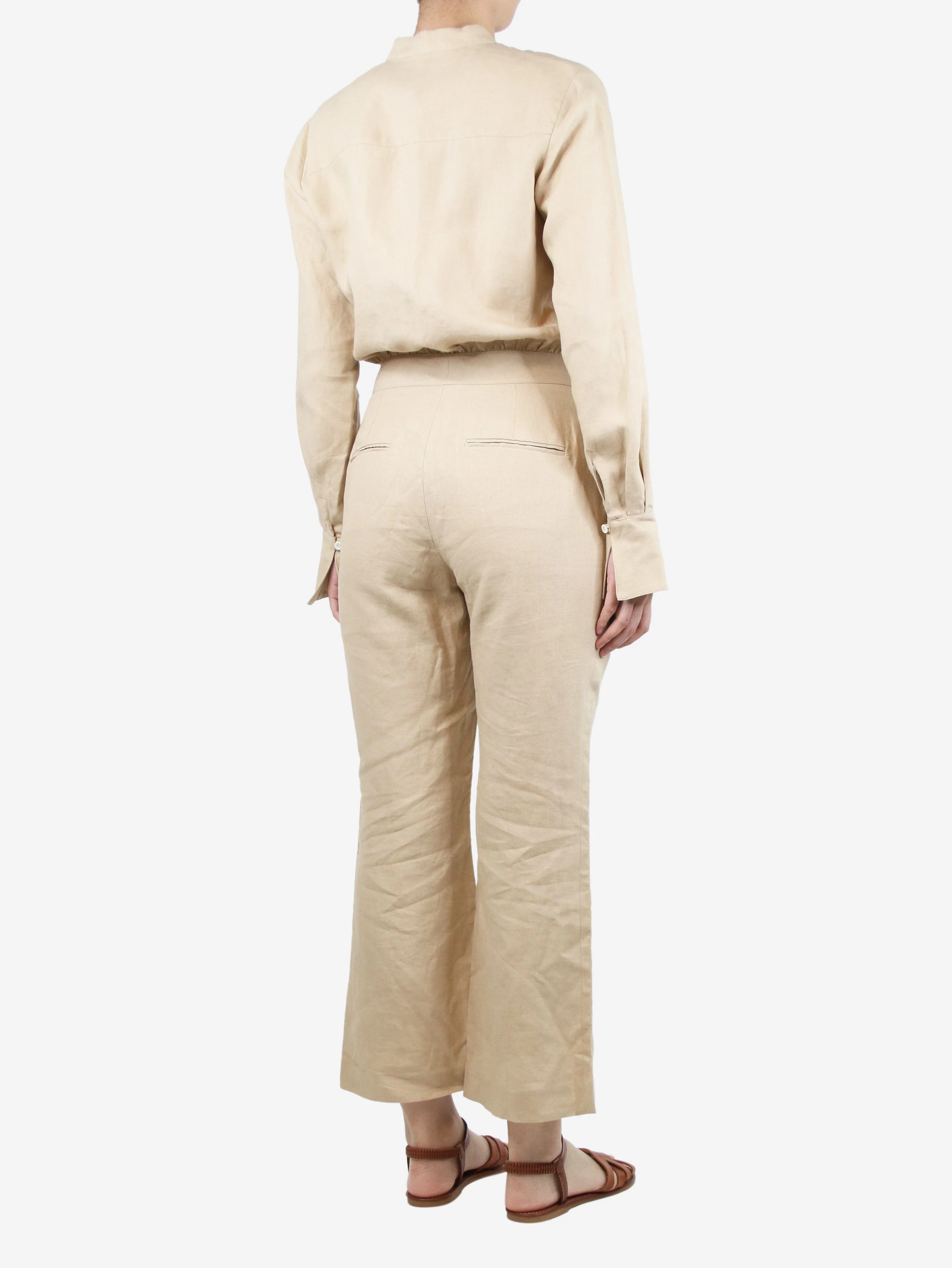 Neutral Bri linen jumpsuit - size UK 12 - Image 2