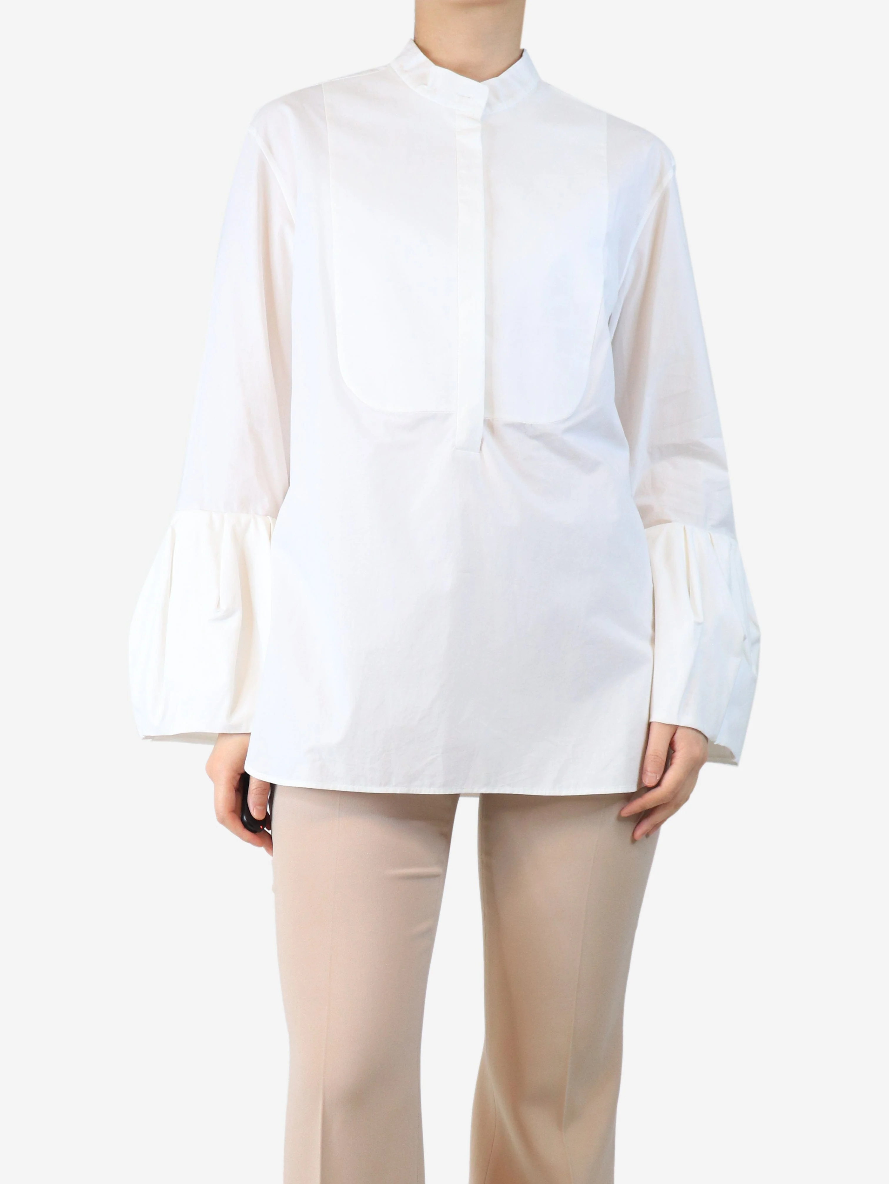 White cotton blouse - size UK 14 - Image 3