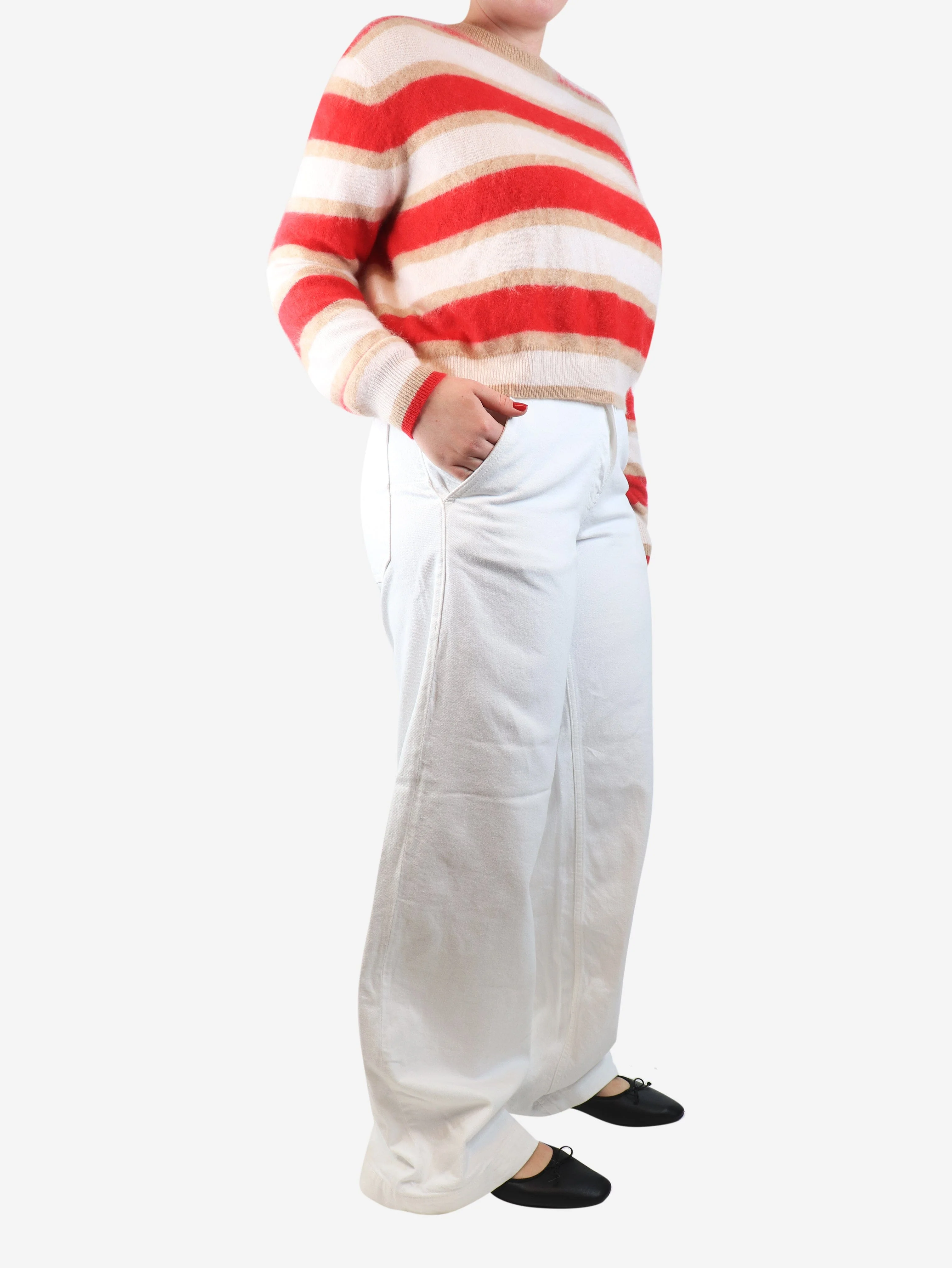 White wide-leg jeans - size UK 8 - Image 2