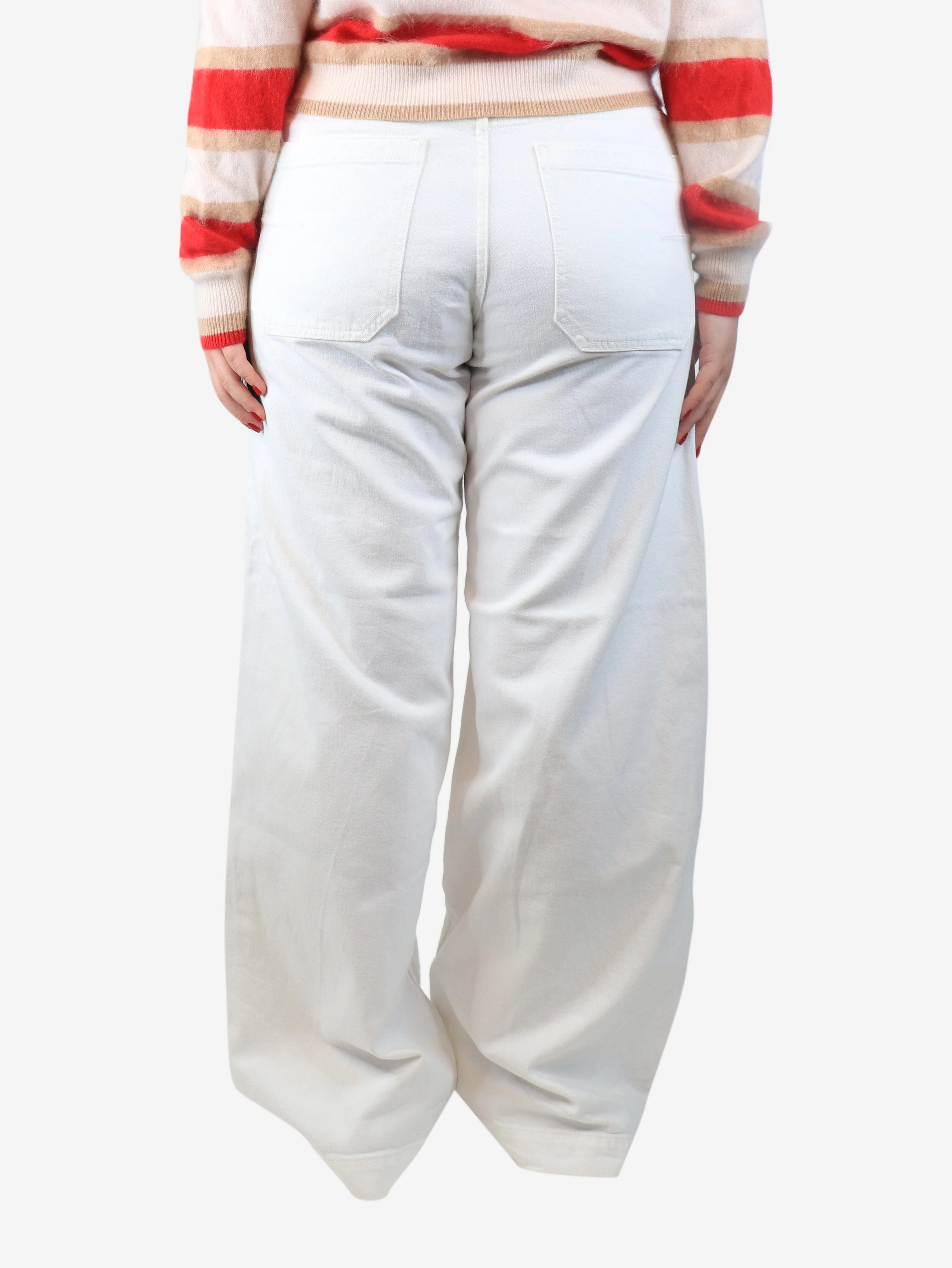 White wide-leg jeans - size UK 8 - Image 3