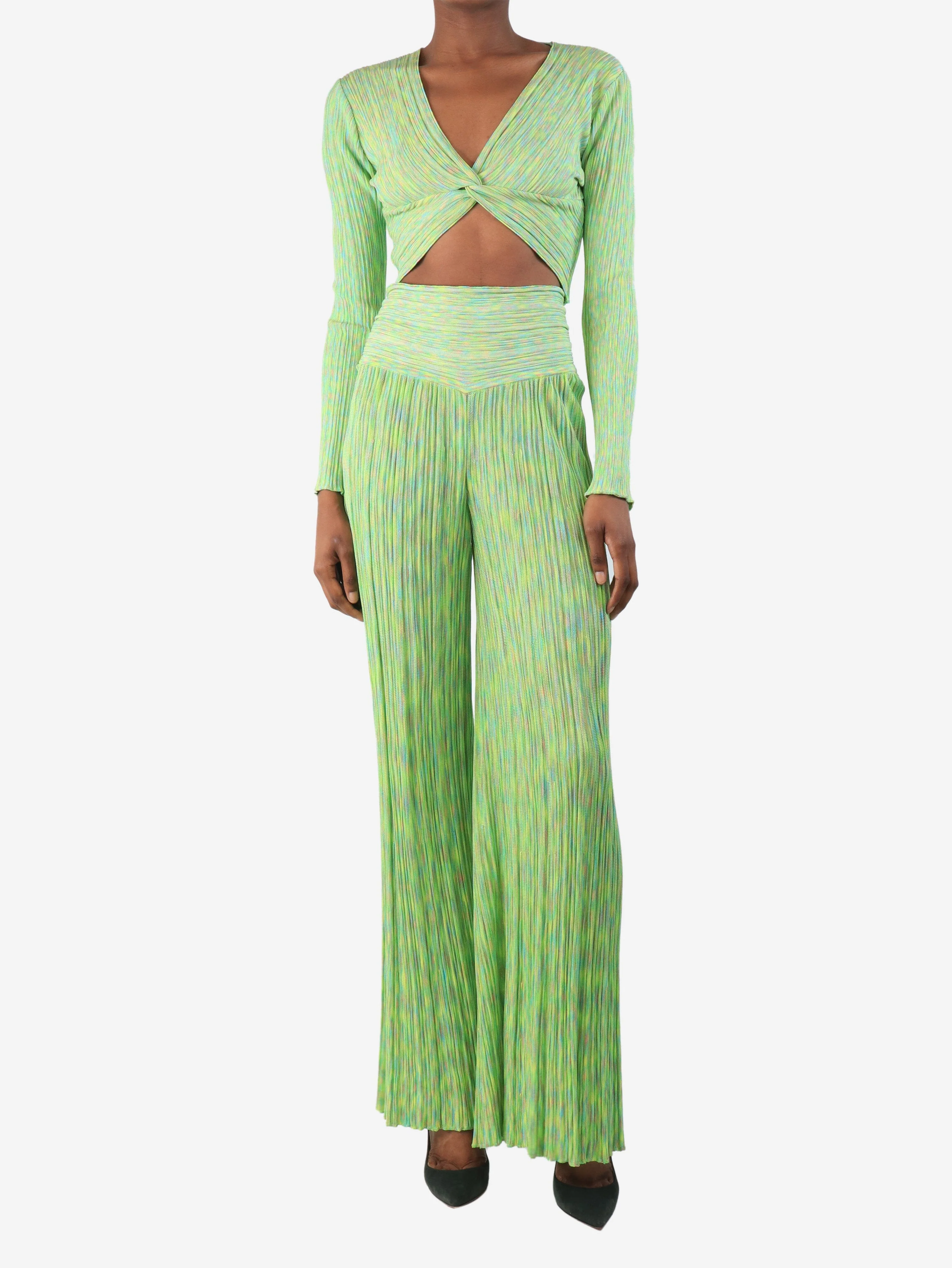 Green top and trousers set - size UK 6