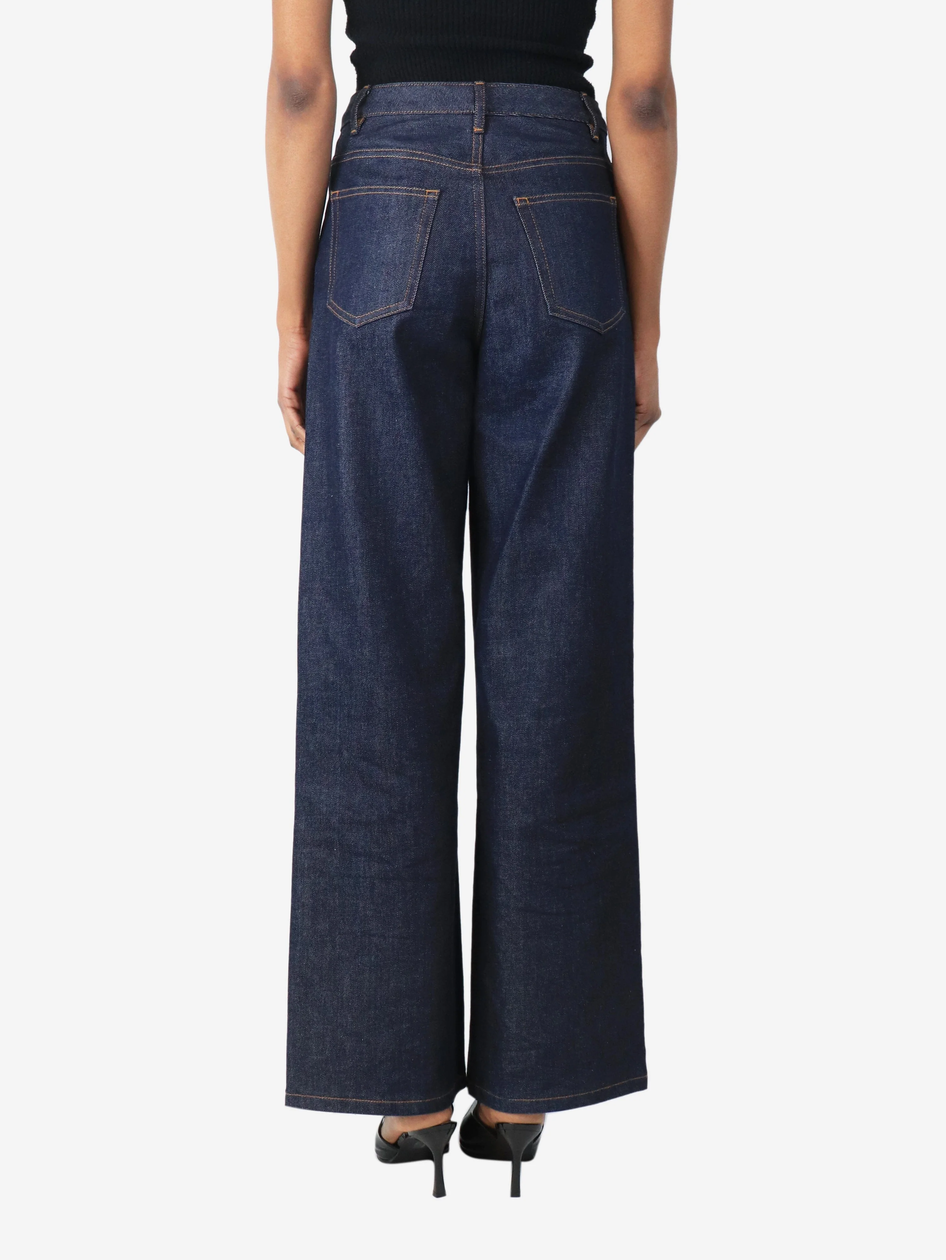 Indigo wide-leg jeans - size UK 8 - Image 3