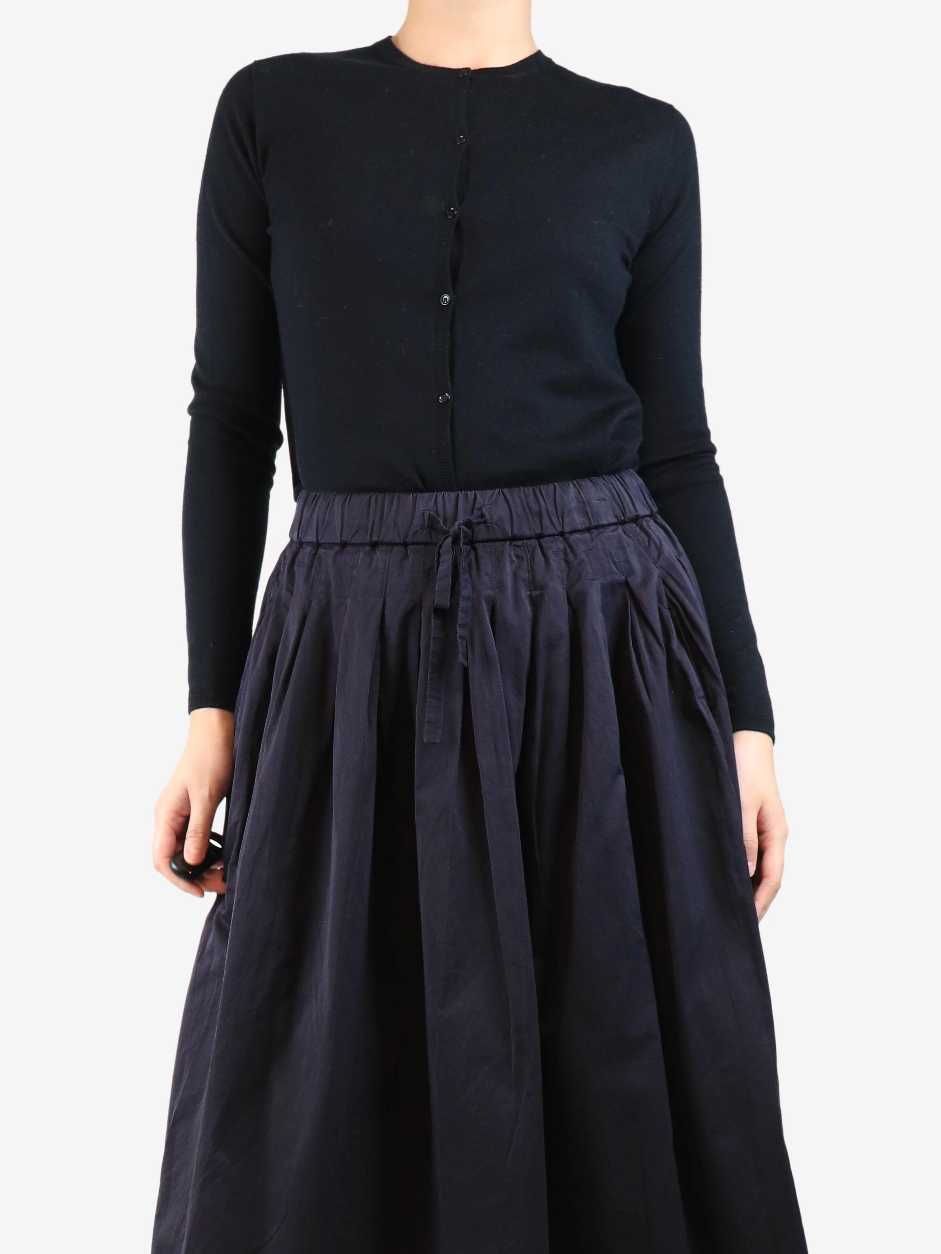 Black fine wool cardigan - size M - Image 3