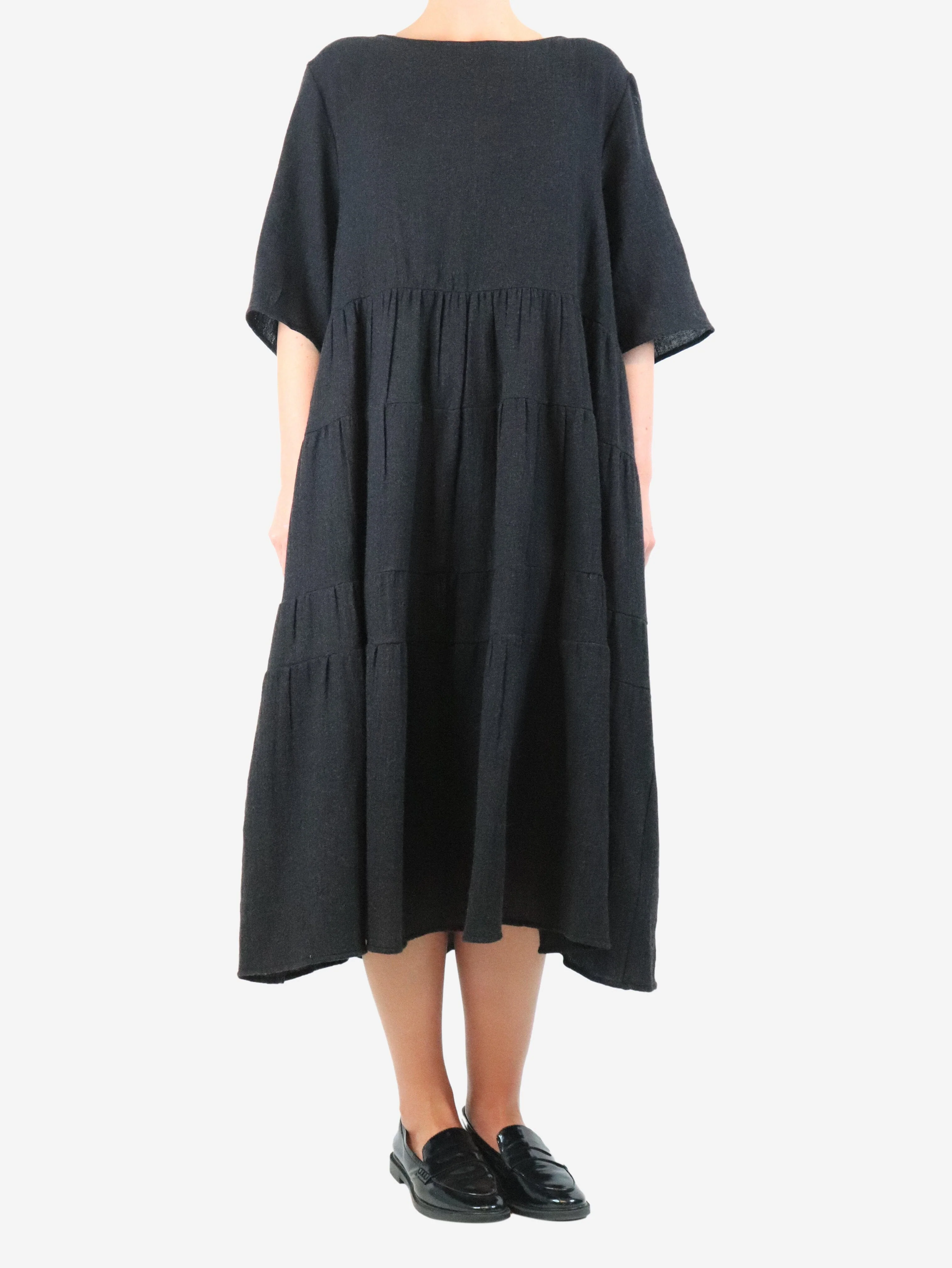 Dark grey flowy wool dress - size XXL