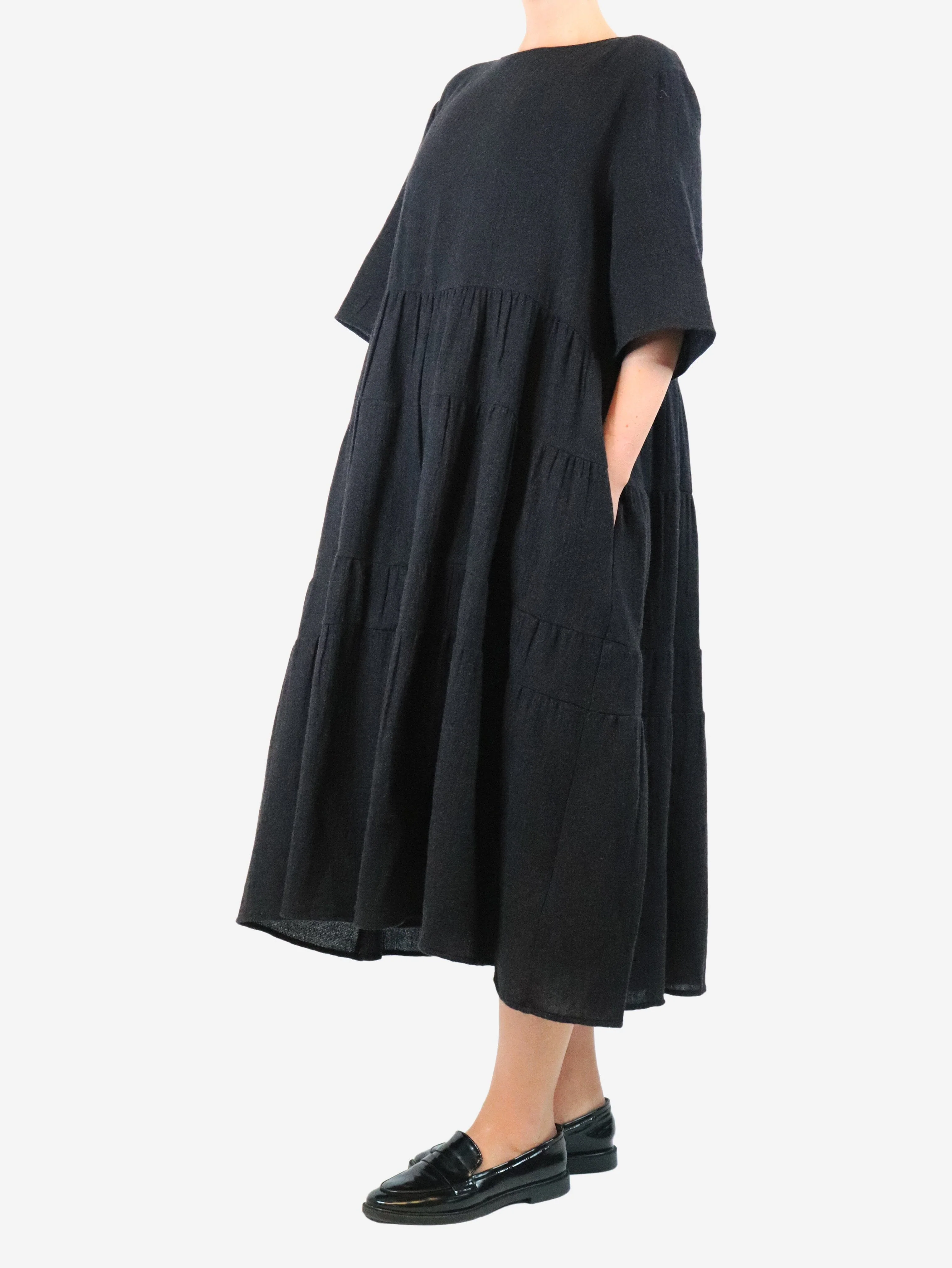 Dark grey flowy wool dress - size XXL - Image 3