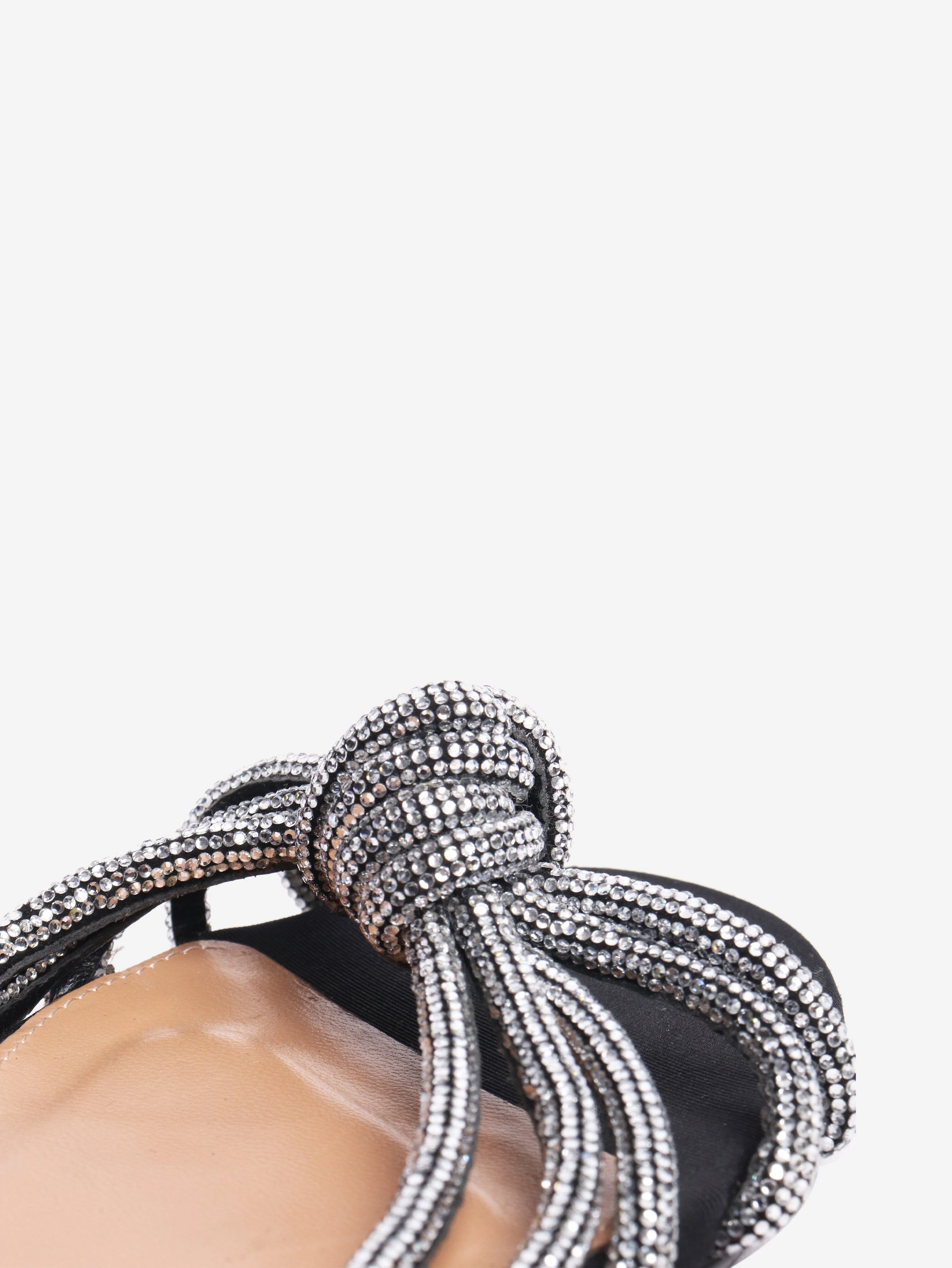 Aquazurra Black diamante knot slides - size EU 36 (UK 3) - Image 3