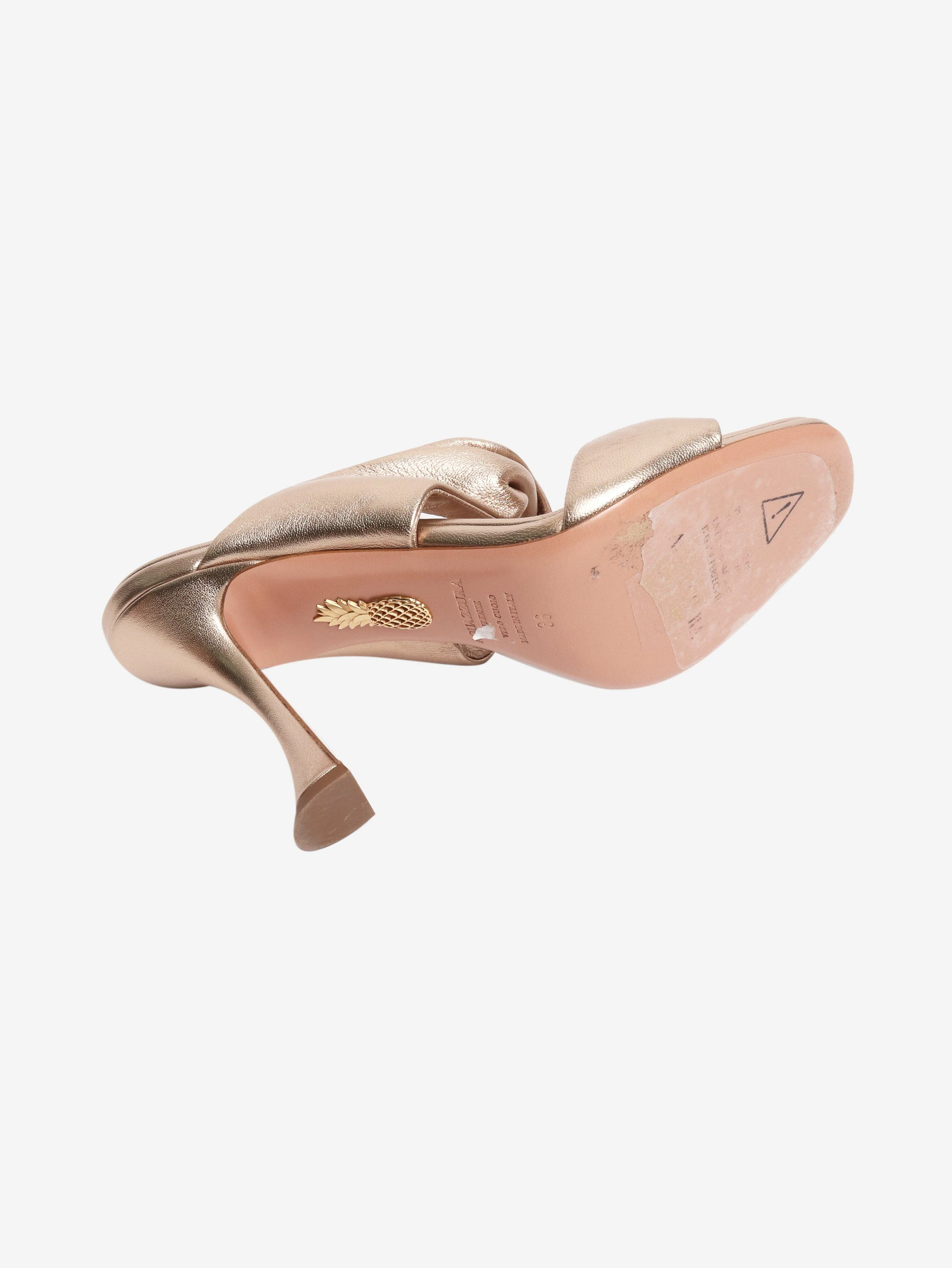 Gold leather sandal heels - size EU 36 - Image 4