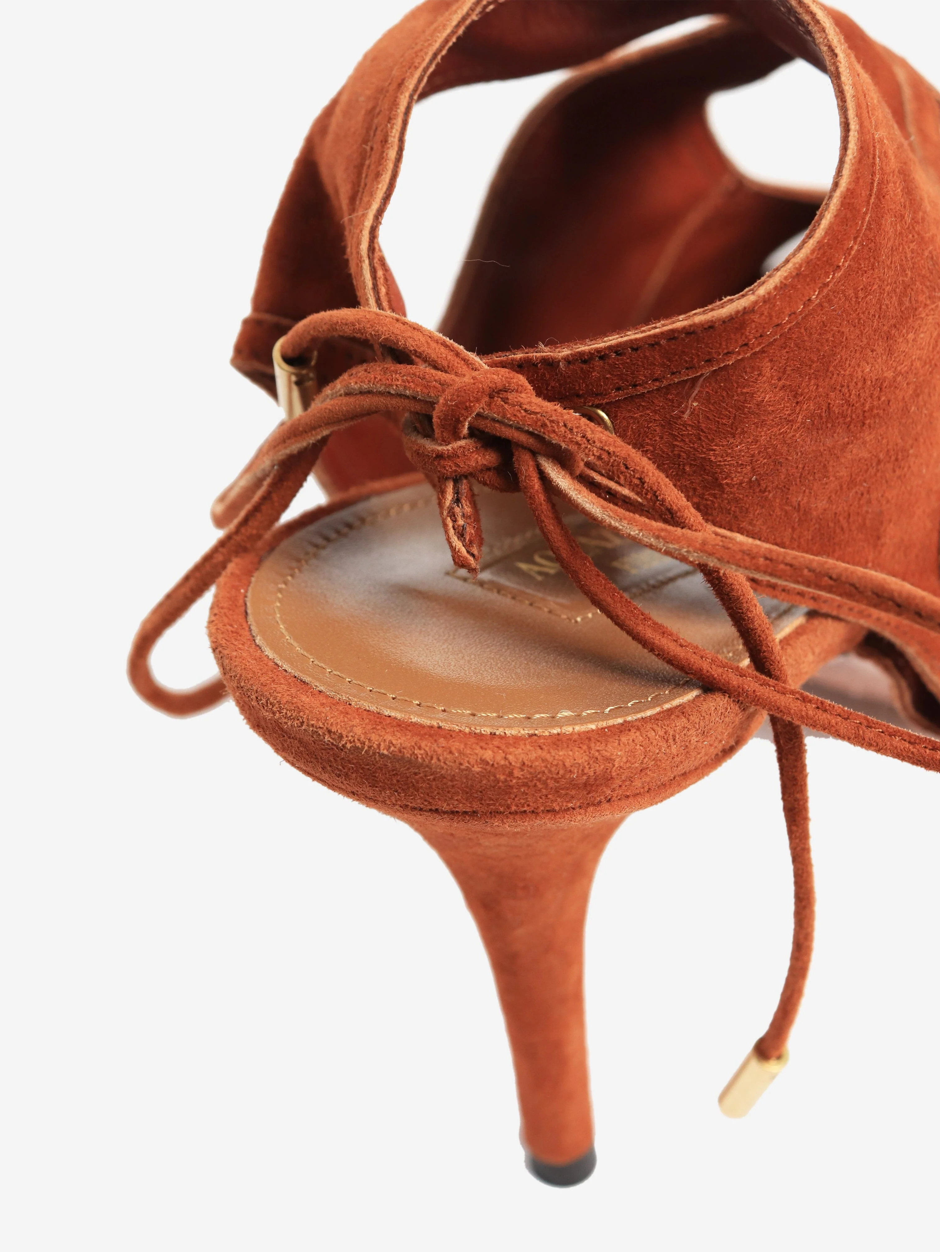 Brown suede lace up heels - size EU 39 (UK 6) - Image 3