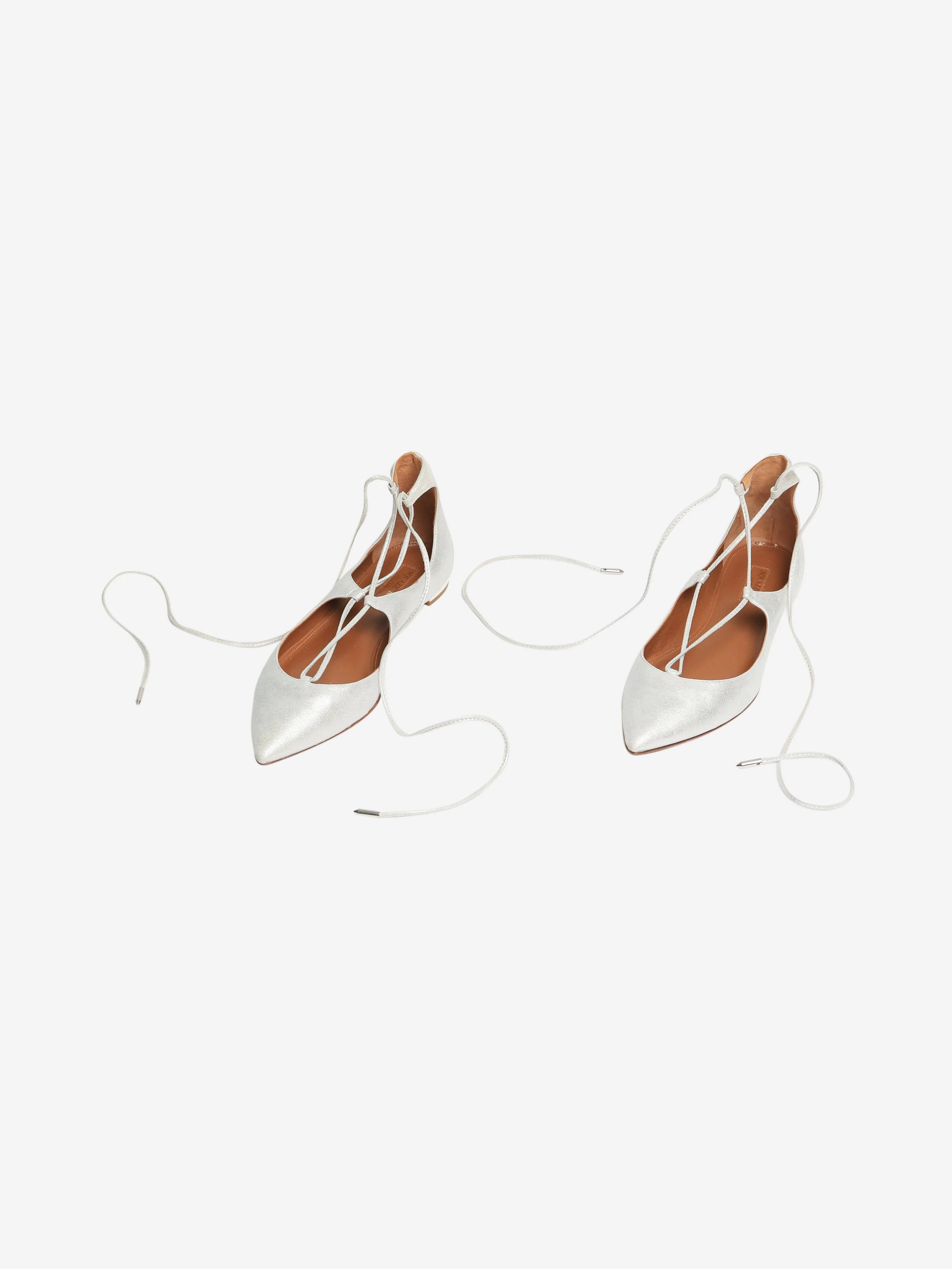 Silver metallic Christy flats - size EU 37 - Image 6