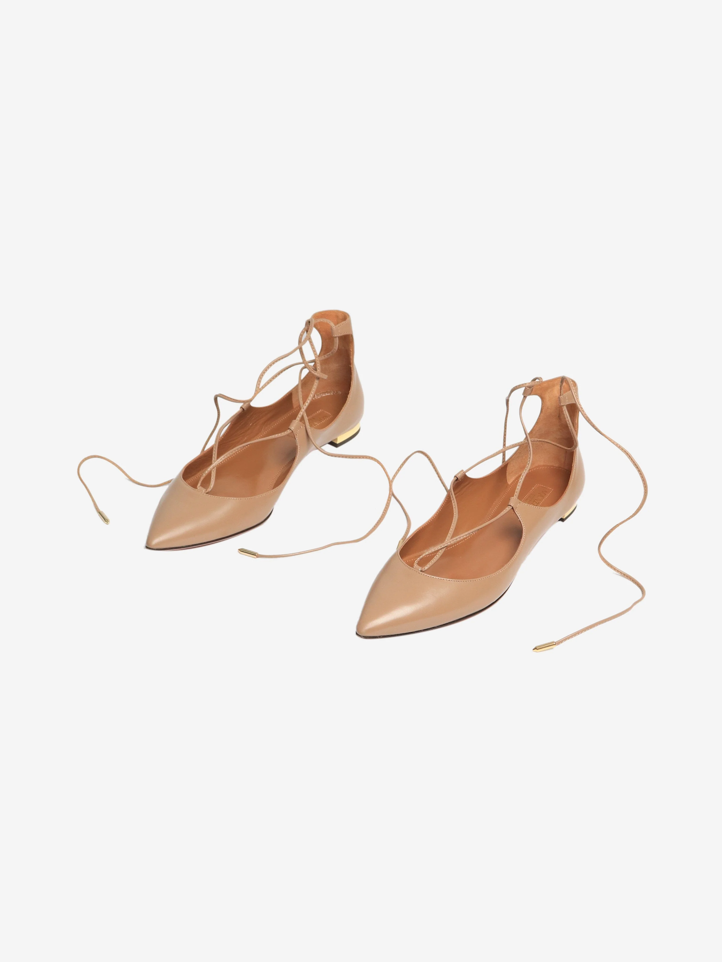 Taupe leather Christy flats - size EU 37 - Image 7