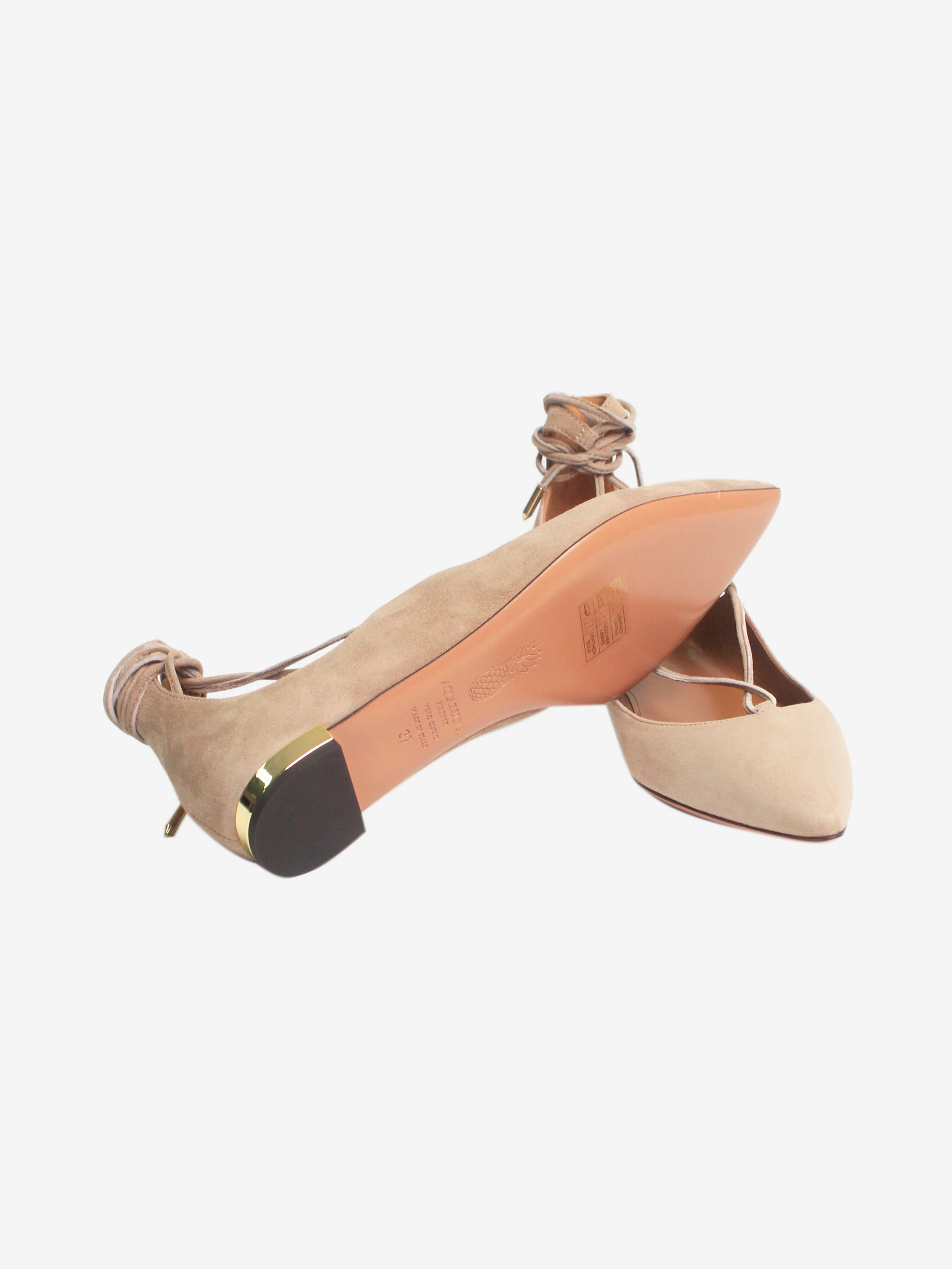 Taupe suede Christy flats - size EU 37 - Image 4