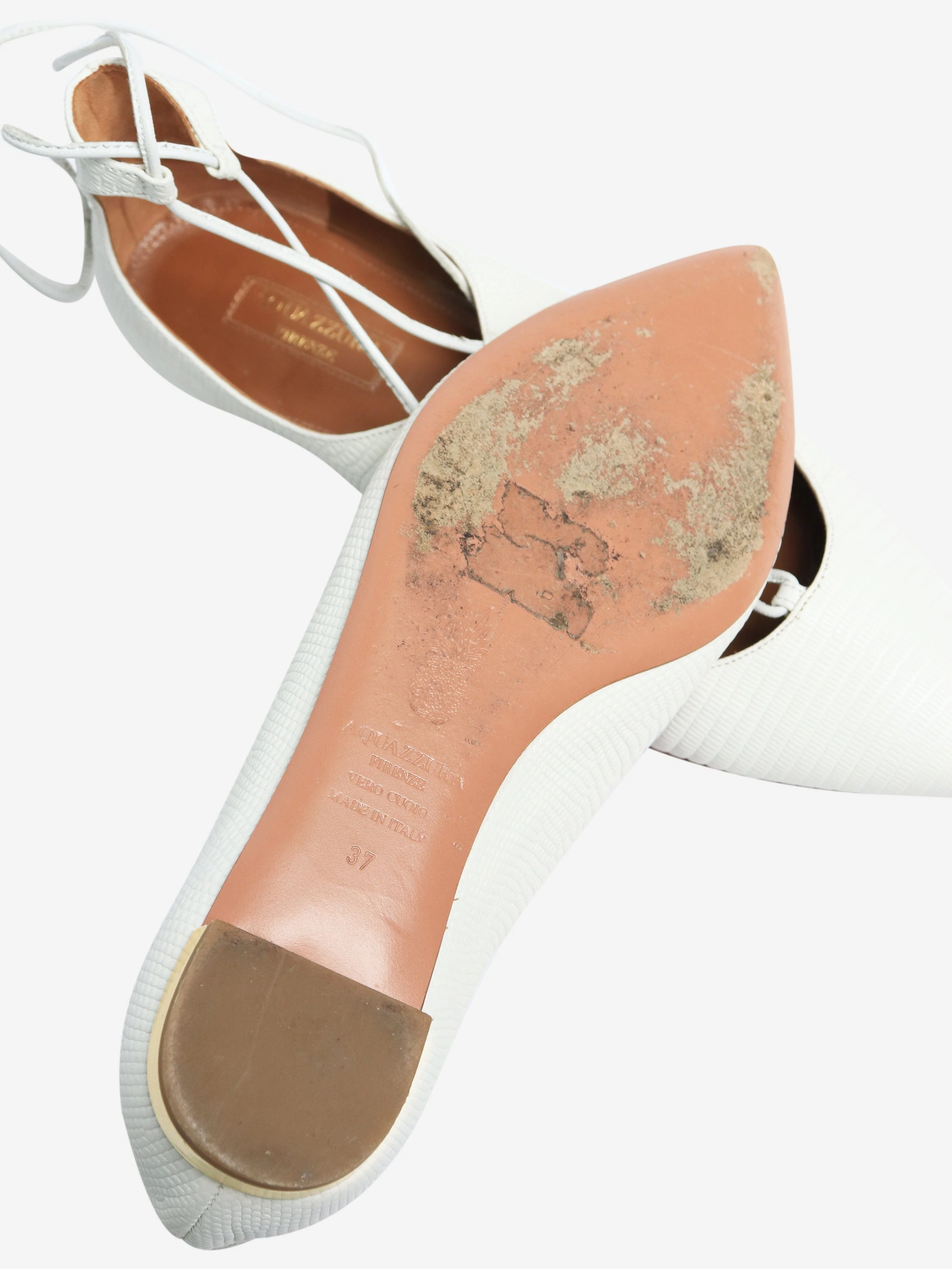 White mock-lizard skin Christy flats - size EU 37 - Image 4