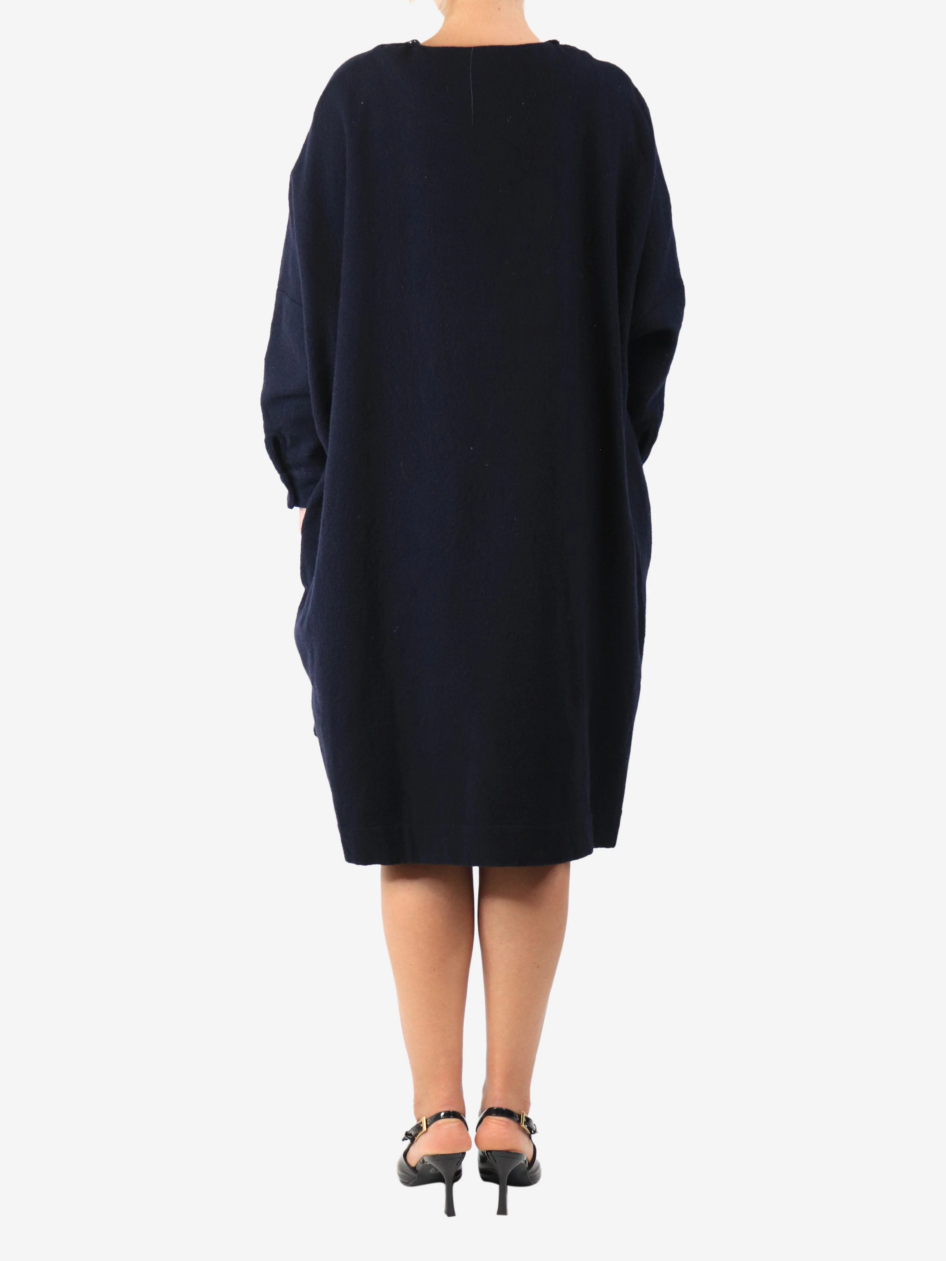 Blue wool midi dress - size - Image 2