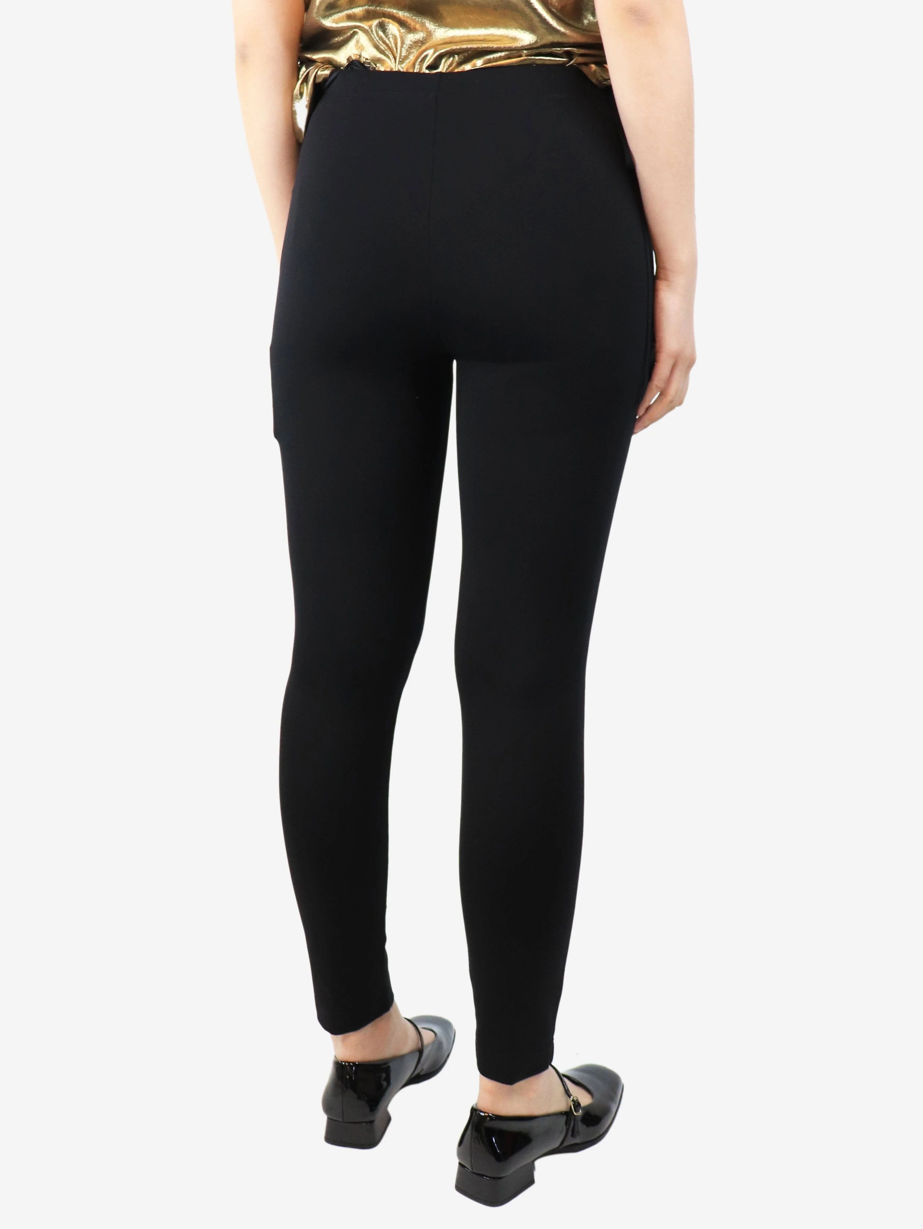 Black elasticated trousers - size UK 10 - Image 3