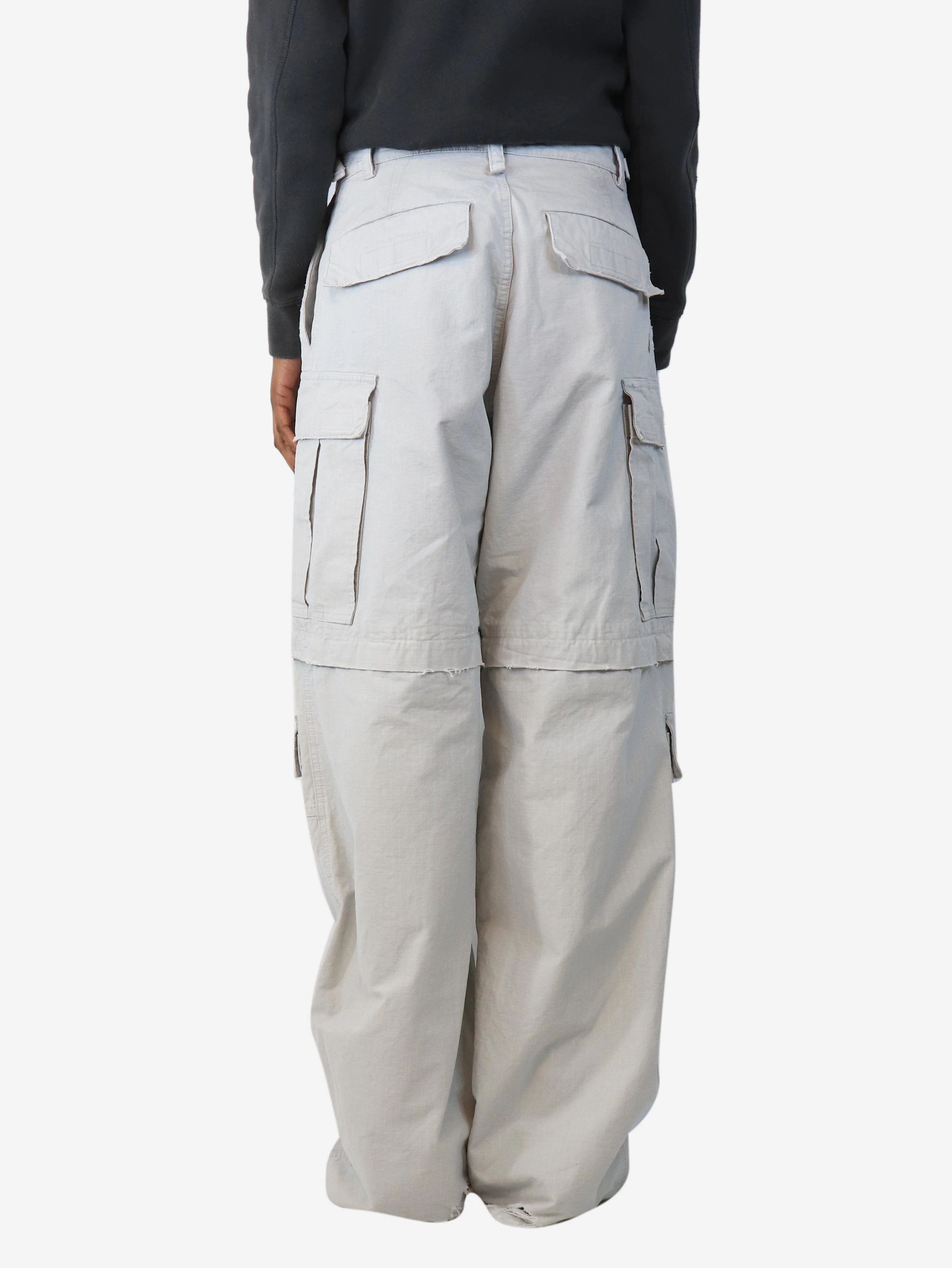 Grey unisex distressed trousers - size XXS - Image 3